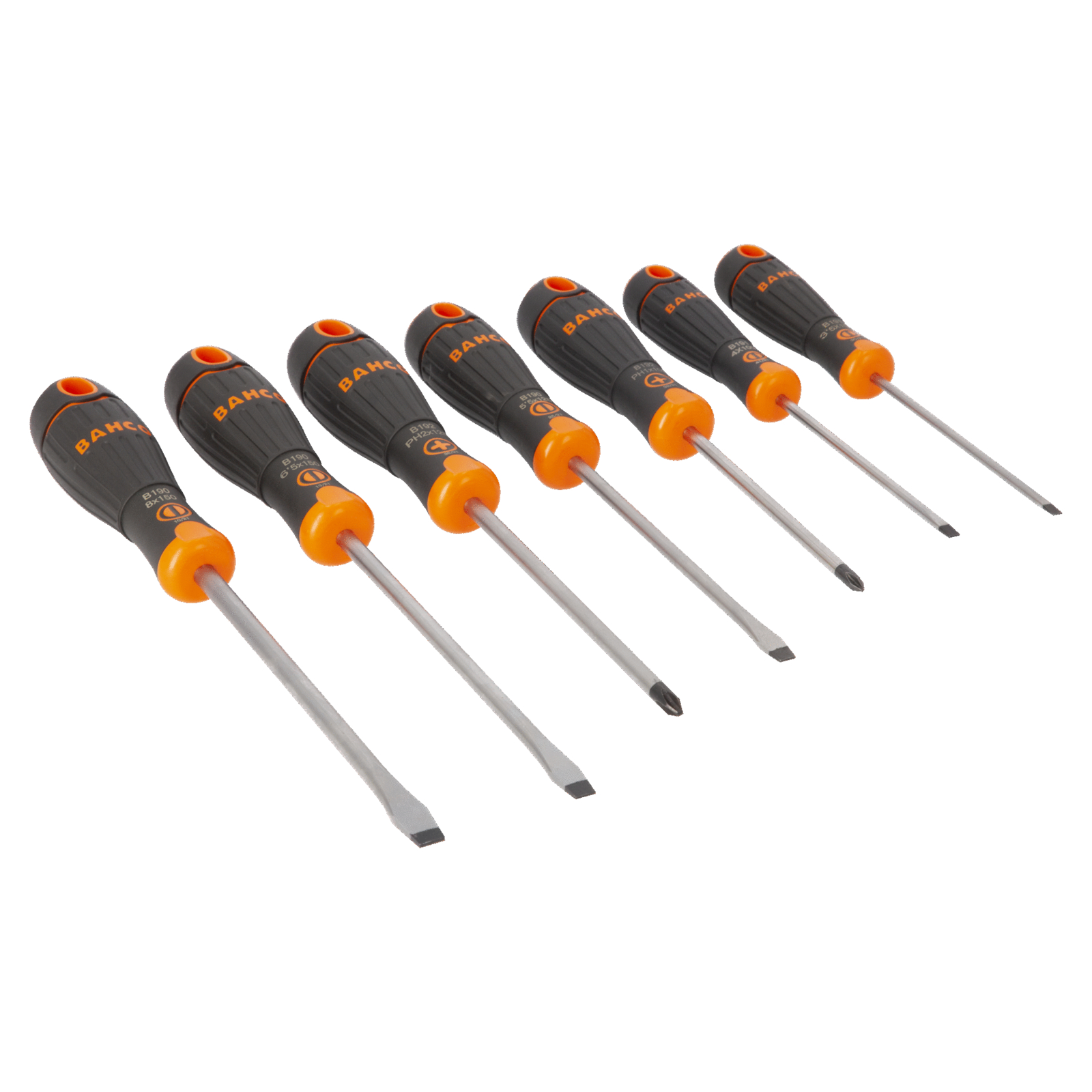 Jeu de tournevis vis à fente et Phillips 7 pcs poignée caoutchouc antidérapante BAHCO - B219.017