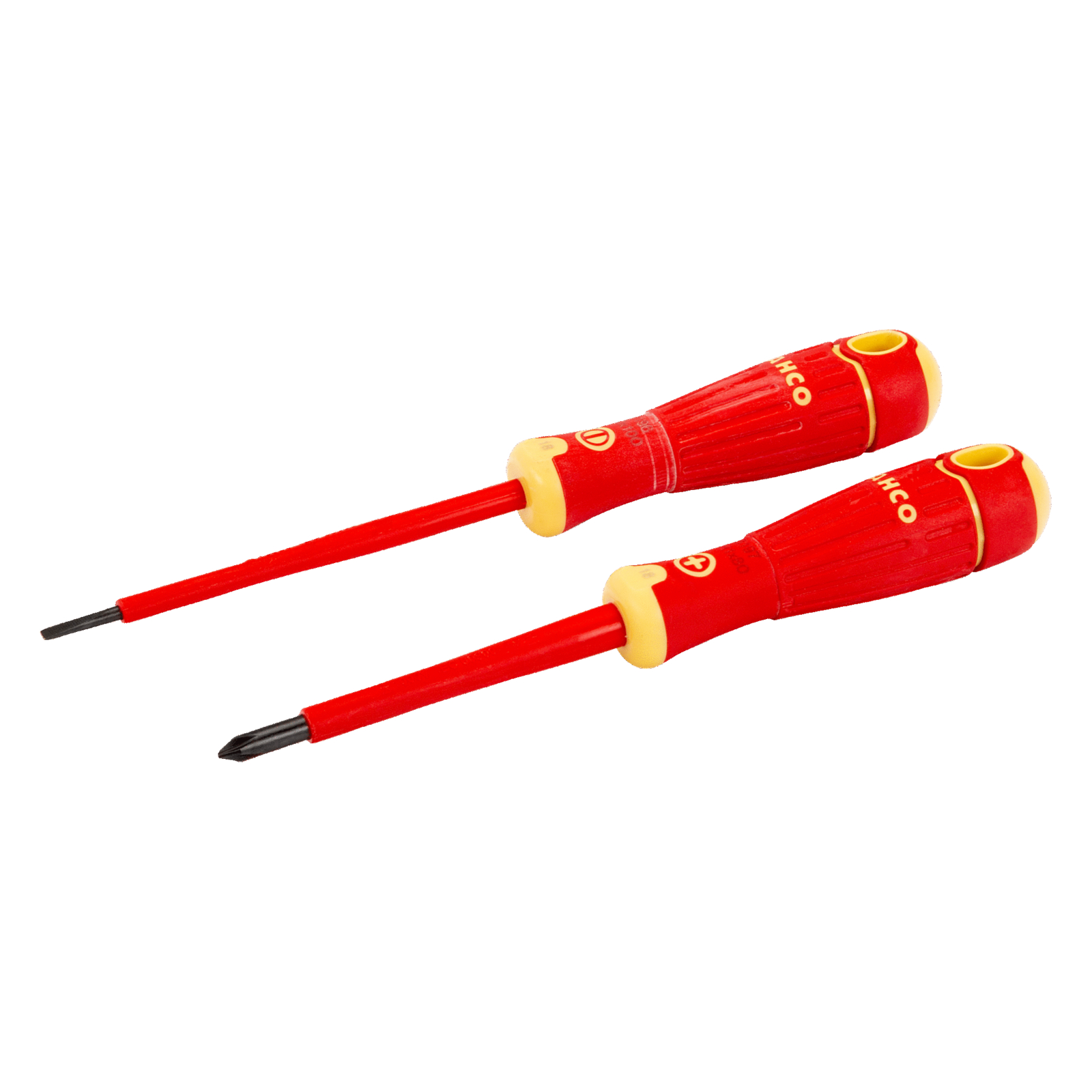 Jeu de tournevis VDE isolés Phillips PH1 80 mm et fente 0,5x3x100 mm manche multi-composants BAHCO - B220.002