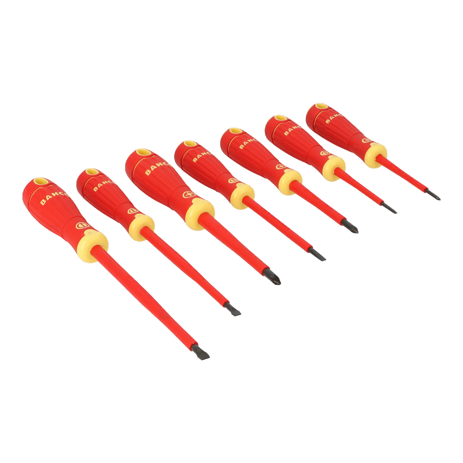 Tournevis isolés VDE 7 pcs fente et Pozidriv manche multi-composants BAHCO - B220.017