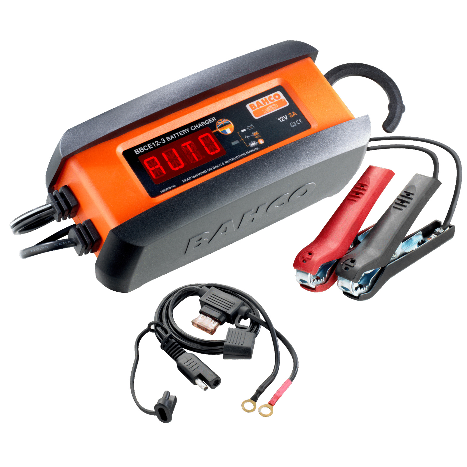 Chargeur mainteneur automatique 3A 12V batteries plomb et Lithium LiFePO4 BAHCO - BBCE12-3