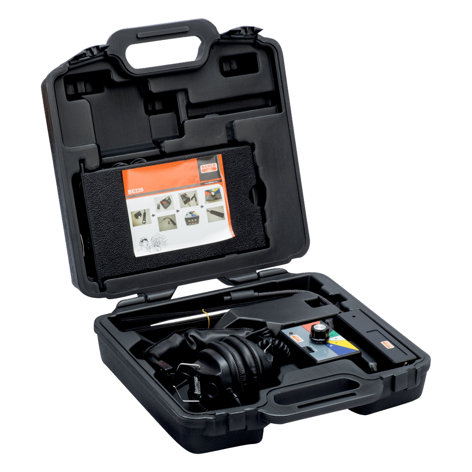 Jeu de stéthoscopes mécanicien 6 câbles avec écouteurs 2x9V BAHCO - BE220