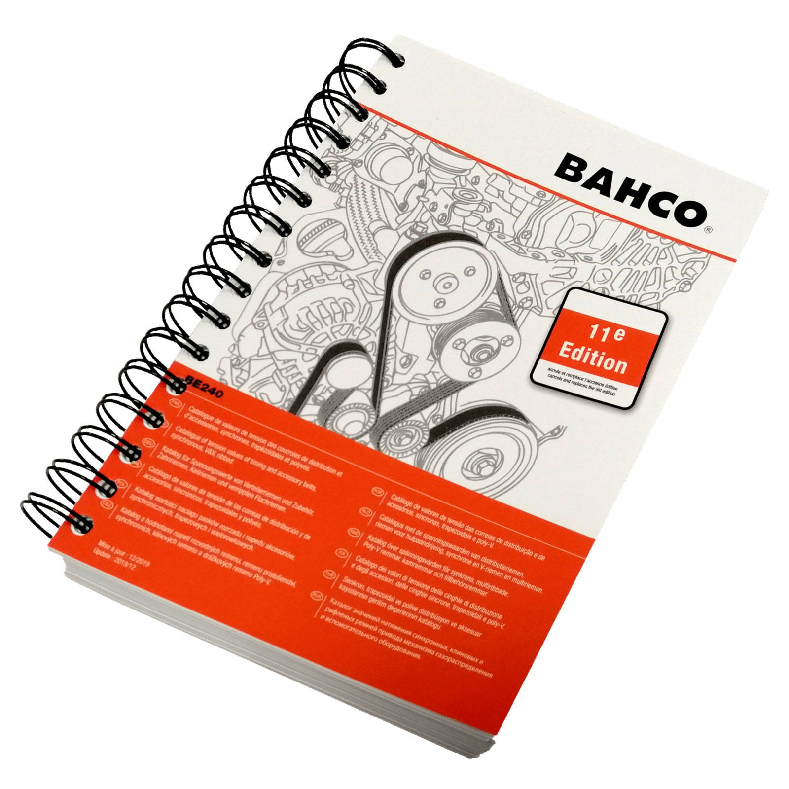 Catalogue valeurs tension courroies et accessoires distribution synchrone V ou crantée BAHCO - BE240-CAT