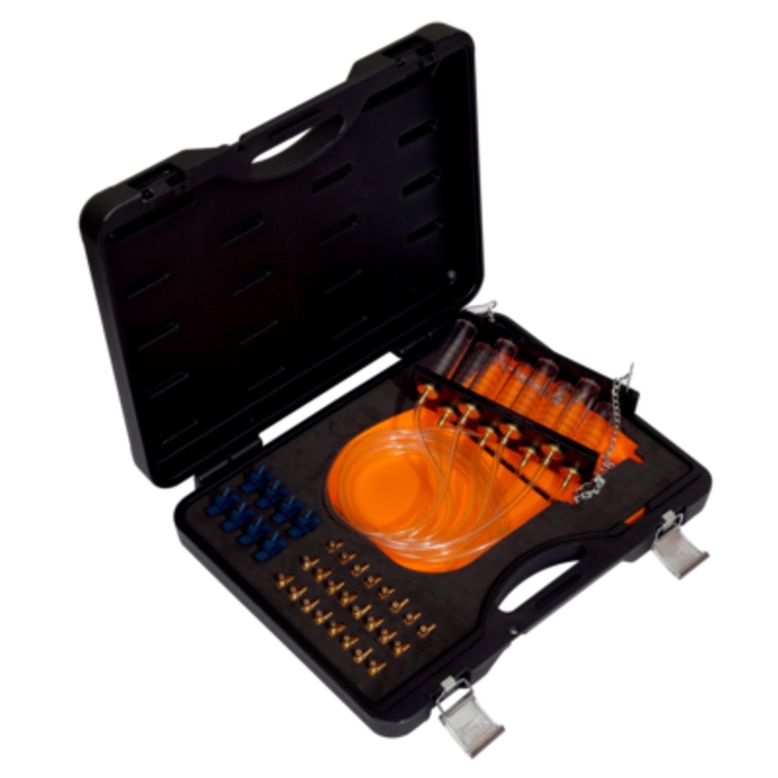 Coffret mesure retour fuite injecteur 8 cylindres avec connecteurs Bosch Delphi Denso Siemens BAHCO - BE5350C4