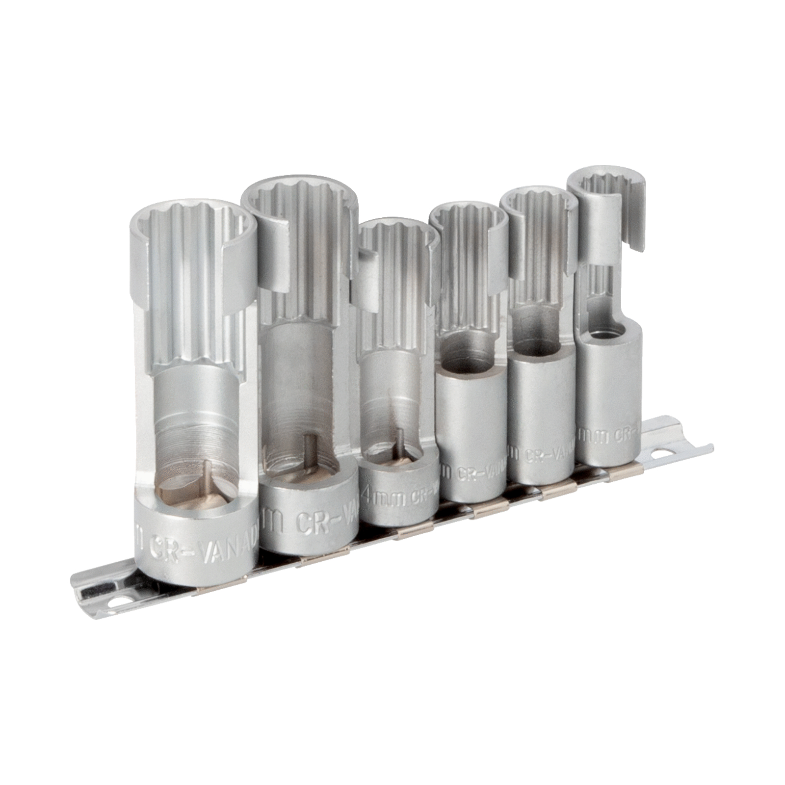Jeu de douilles ouvertes 6 pièces 10-19 mm 12 pans chromé mat BAHCO - BE5500