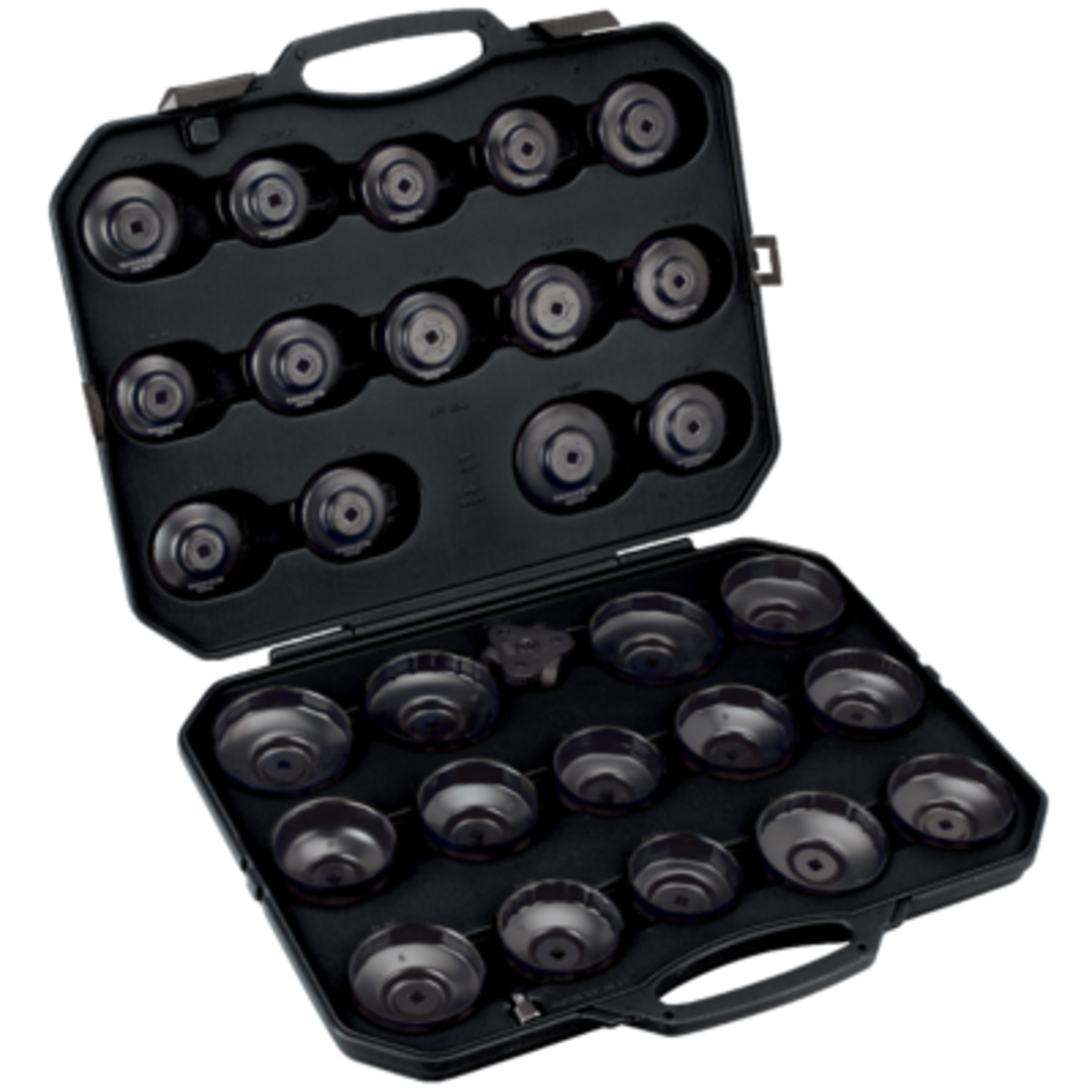 Coffret clés coiffe 28 pièces filtres à huile avec adaptateur 3/8''-1/2'' et clé plate BAHCO - BE630