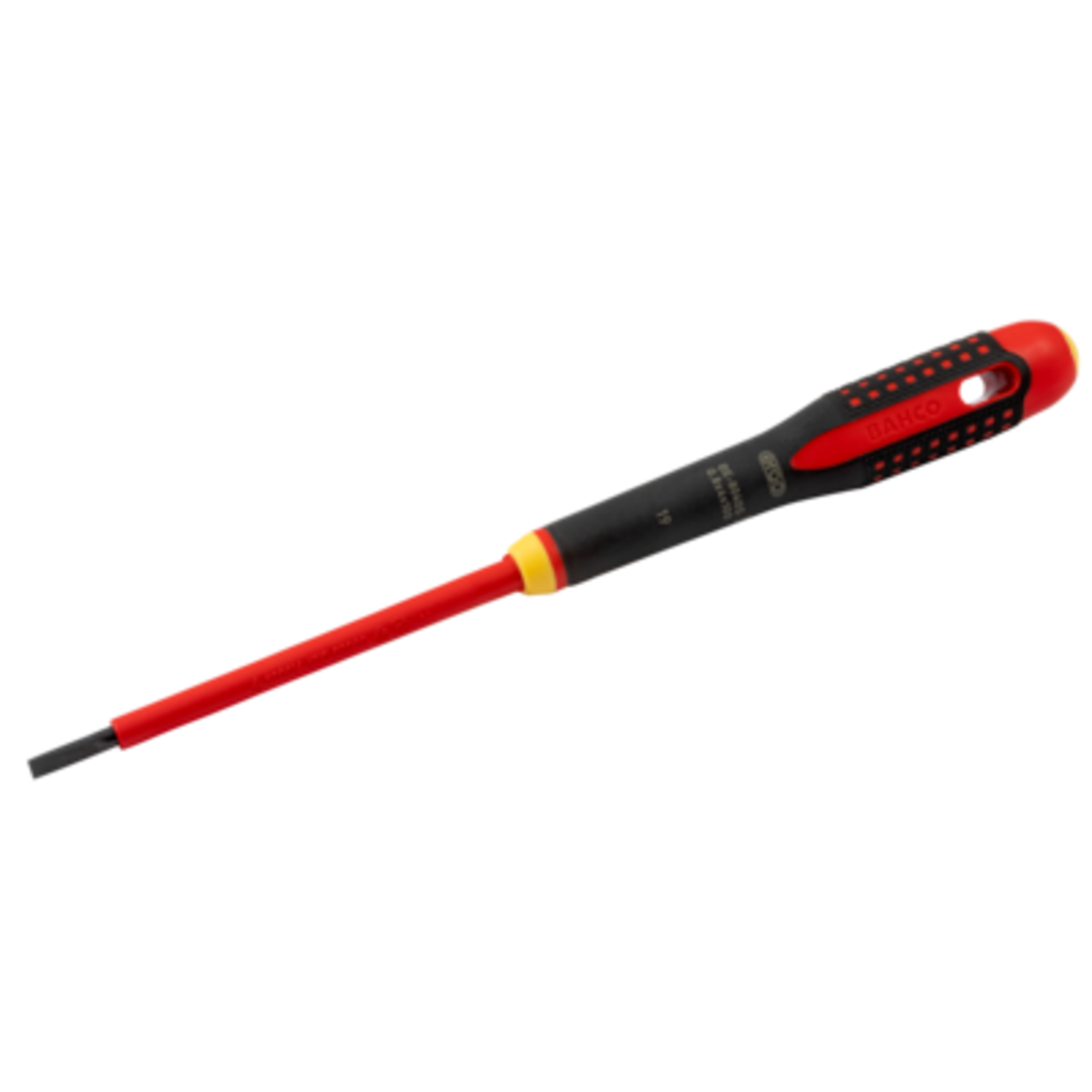Tournevis vis à fente isolé VDE 0,4 x 2,5 mm 75 mm manche tri-matière ERGO BAHCO - BE-8010S