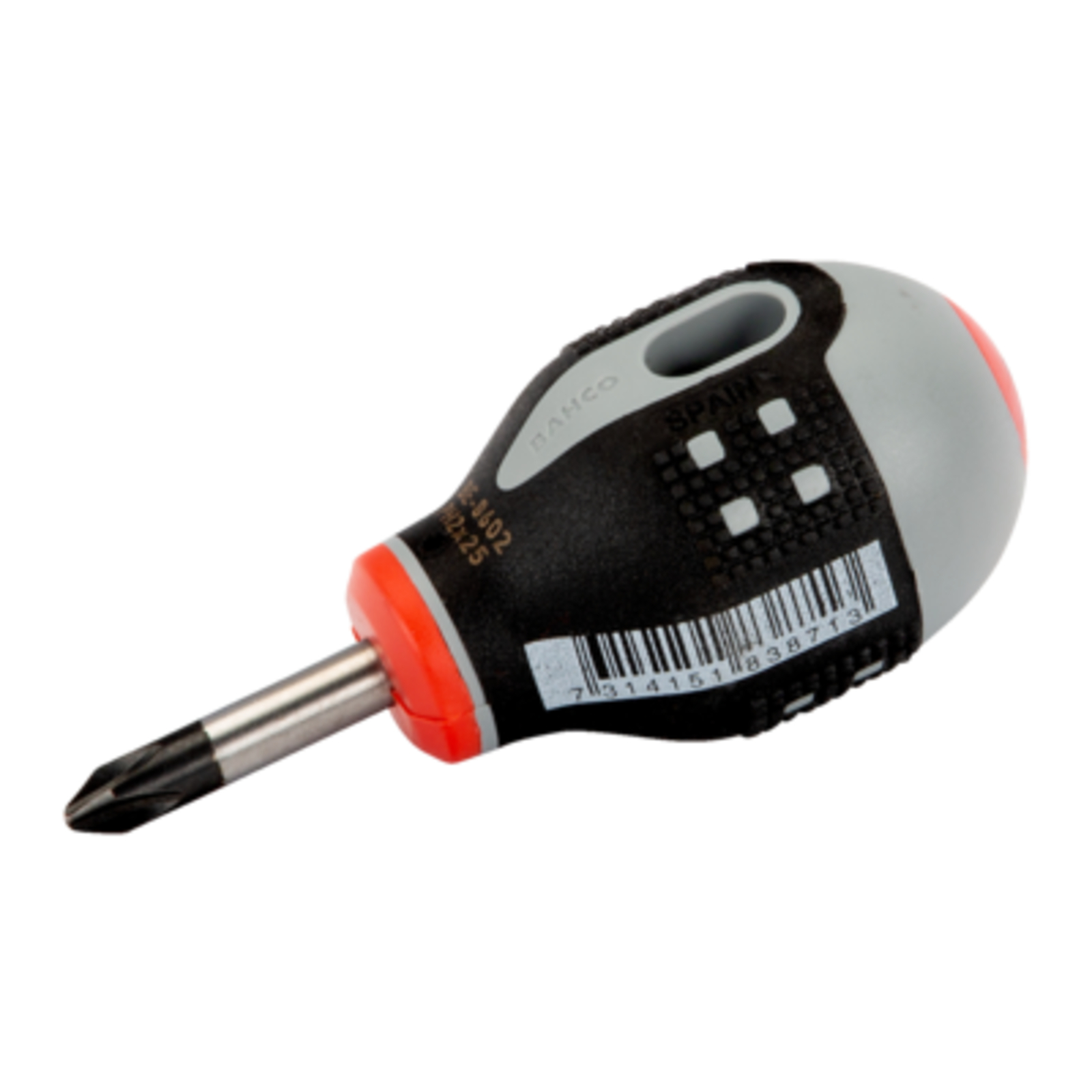 Tournevis Phillips court PH2 25 mm poignée caoutchouc ERGO BAHCO - BE-8602