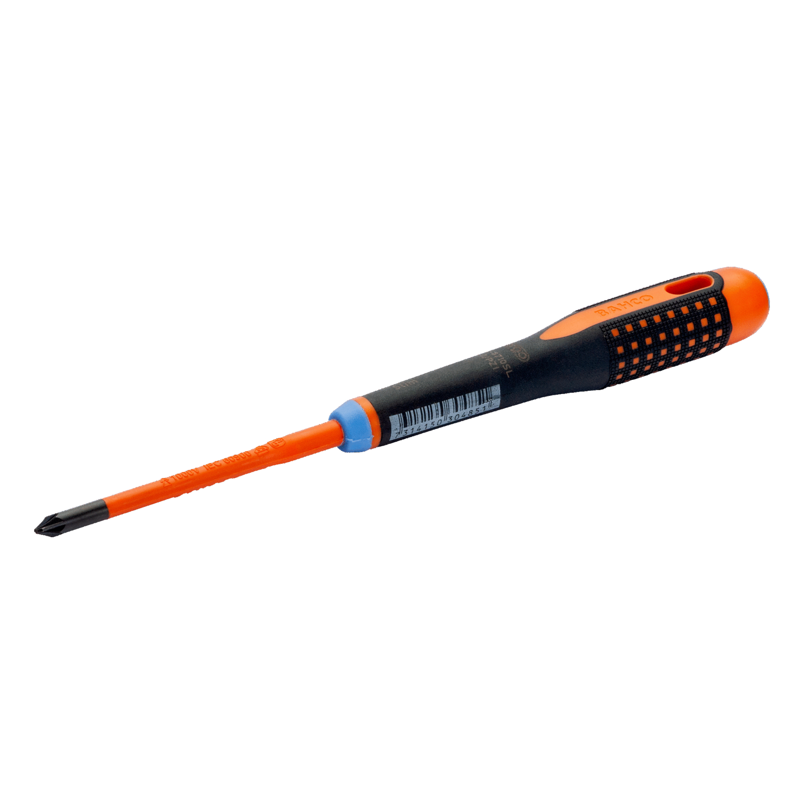 Tournevis isolé VDE slim 6 mm/PZ2 lame fine 100 mm poignée trimatière BAHCO - BE-8720SL