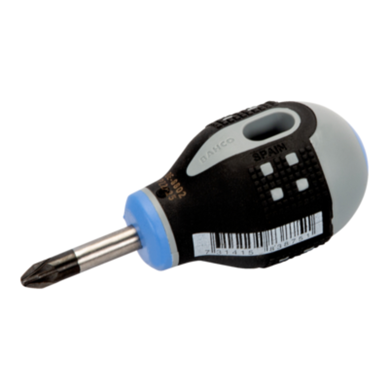 Tournevis Pozidriv PZ2 25 mm poignée caoutchouc courte ERGO BAHCO - BE-8802