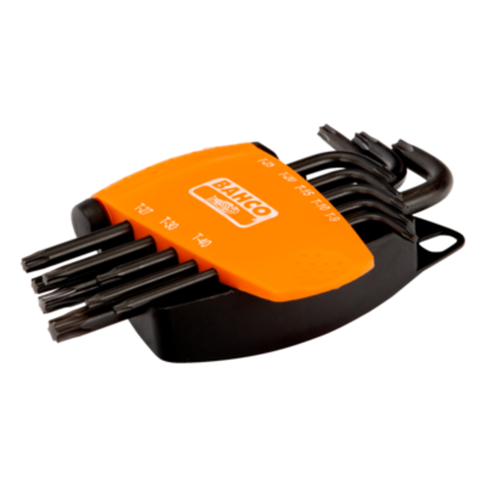 Jeu de clés mâles longues TORX T9-T40 8 pièces finition phosphatée avec support magnétisé BAHCO - BE-9585