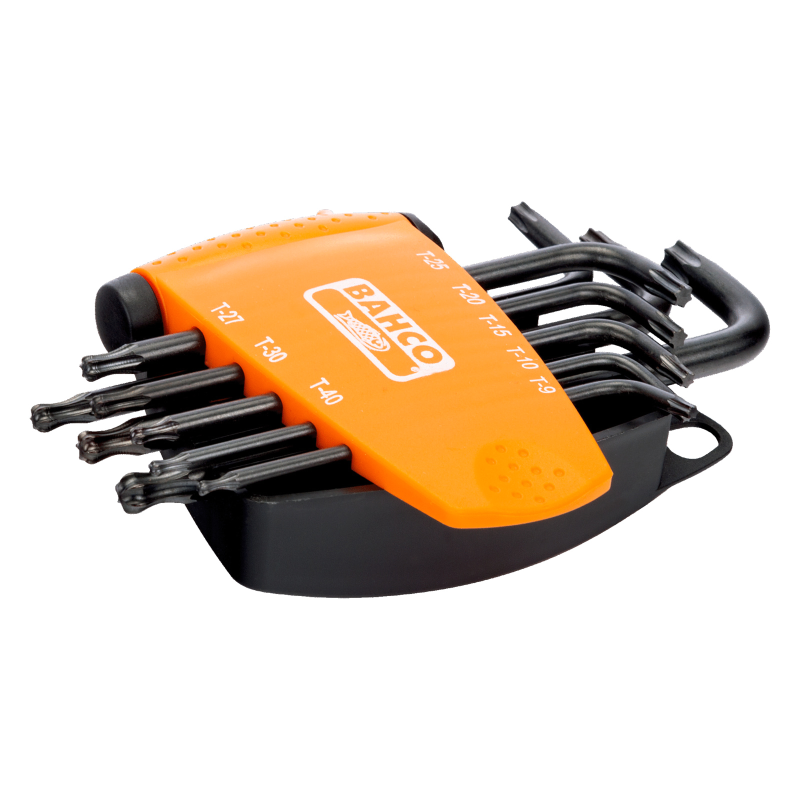 Jeu de clés mâles TORX tête sphérique T9-T40 8 pcs finition phosphatée avec support BAHCO - BE-9675