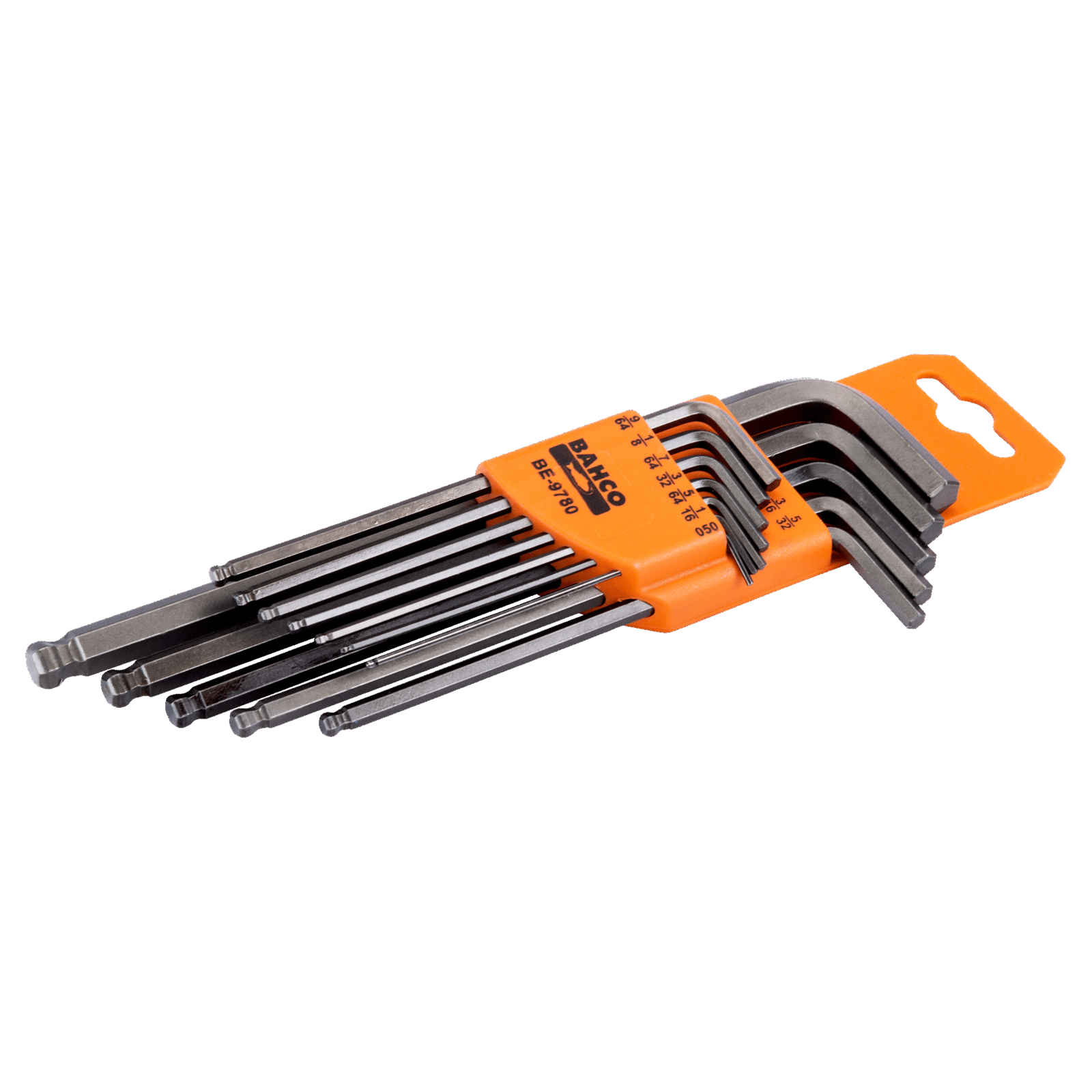Jeu de clés mâles 6 pans tête sphérique pouces 12 pcs finition phosphatée BAHCO - BE-9780