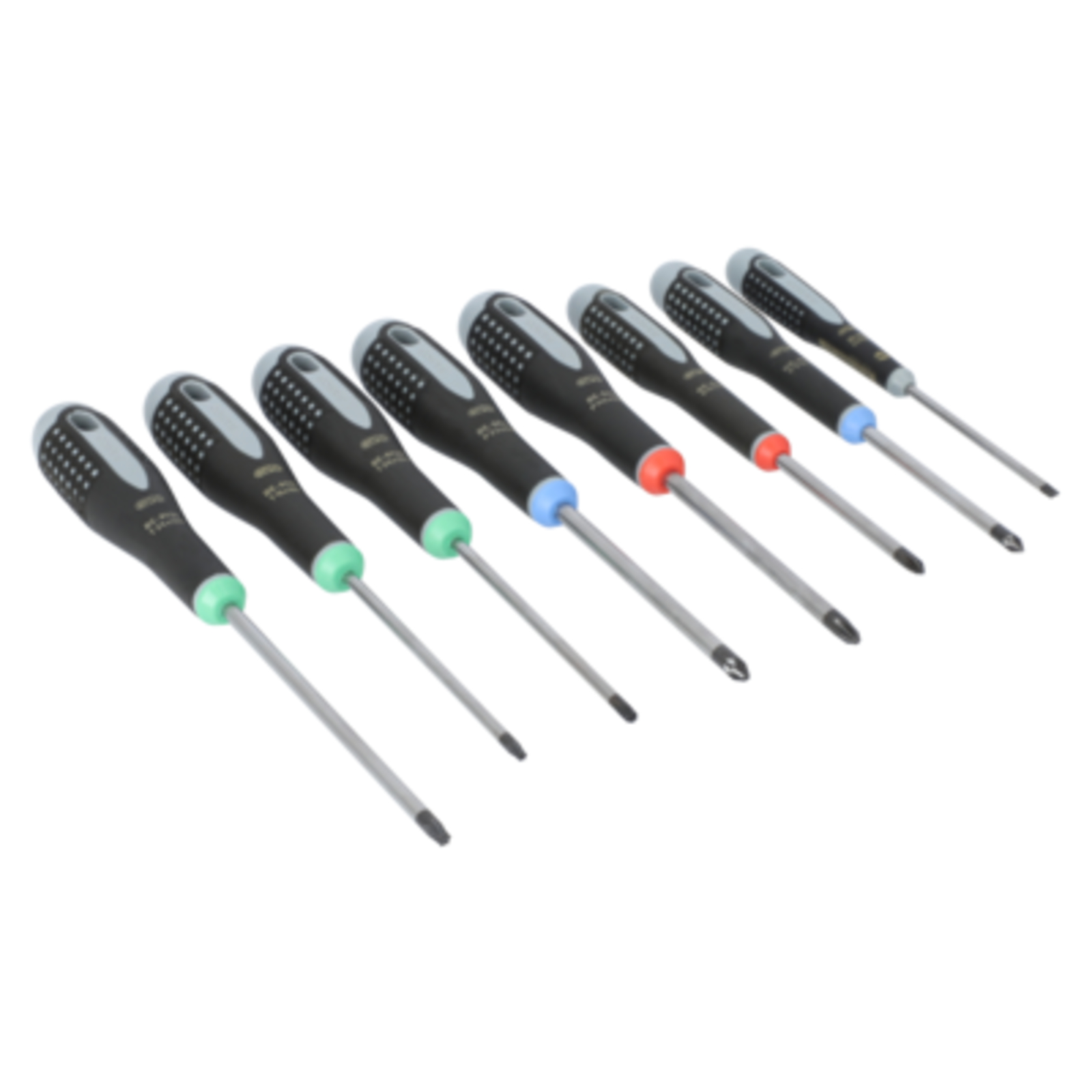 Jeu de tournevis ERGO fente/Phillips/Pozidriv/Torx 8 pcs poignée caoutchouc BAHCO - BE-9872
