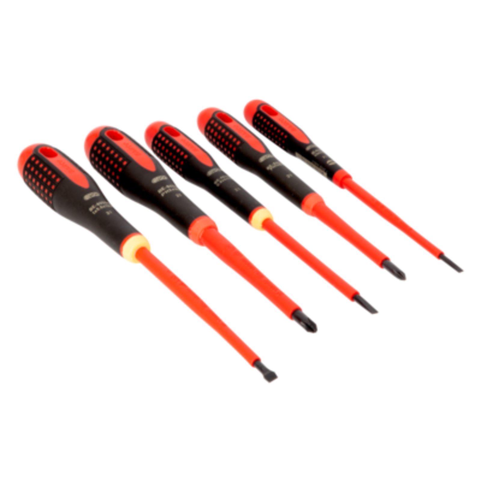 Jeu de tournevis isolés VDE ERGO fente et Phillips 5 pcs manche tri-matière BAHCO - BE-9881S