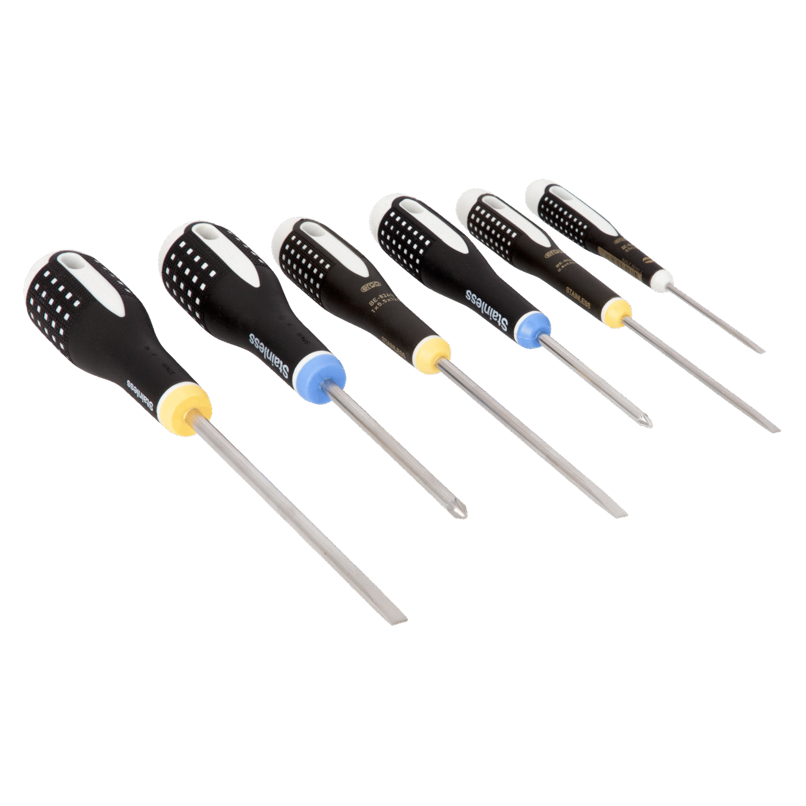 Jeu de tournevis ERGO acier inox vis fente/Pozidriv 6 pcs BAHCO - BE-9882I