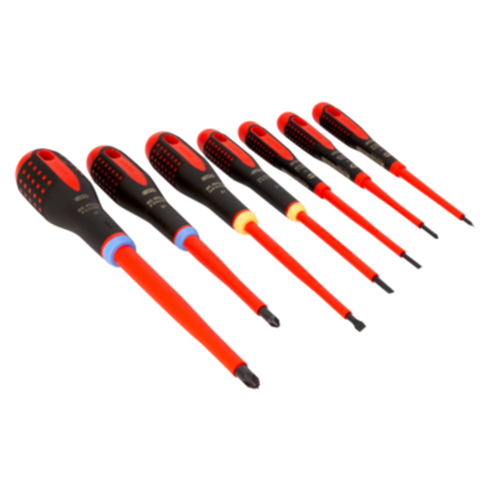 Jeu de tournevis ERGO isolés VDE 7 pièces manche tri-matière BAHCO - BE-9888S
