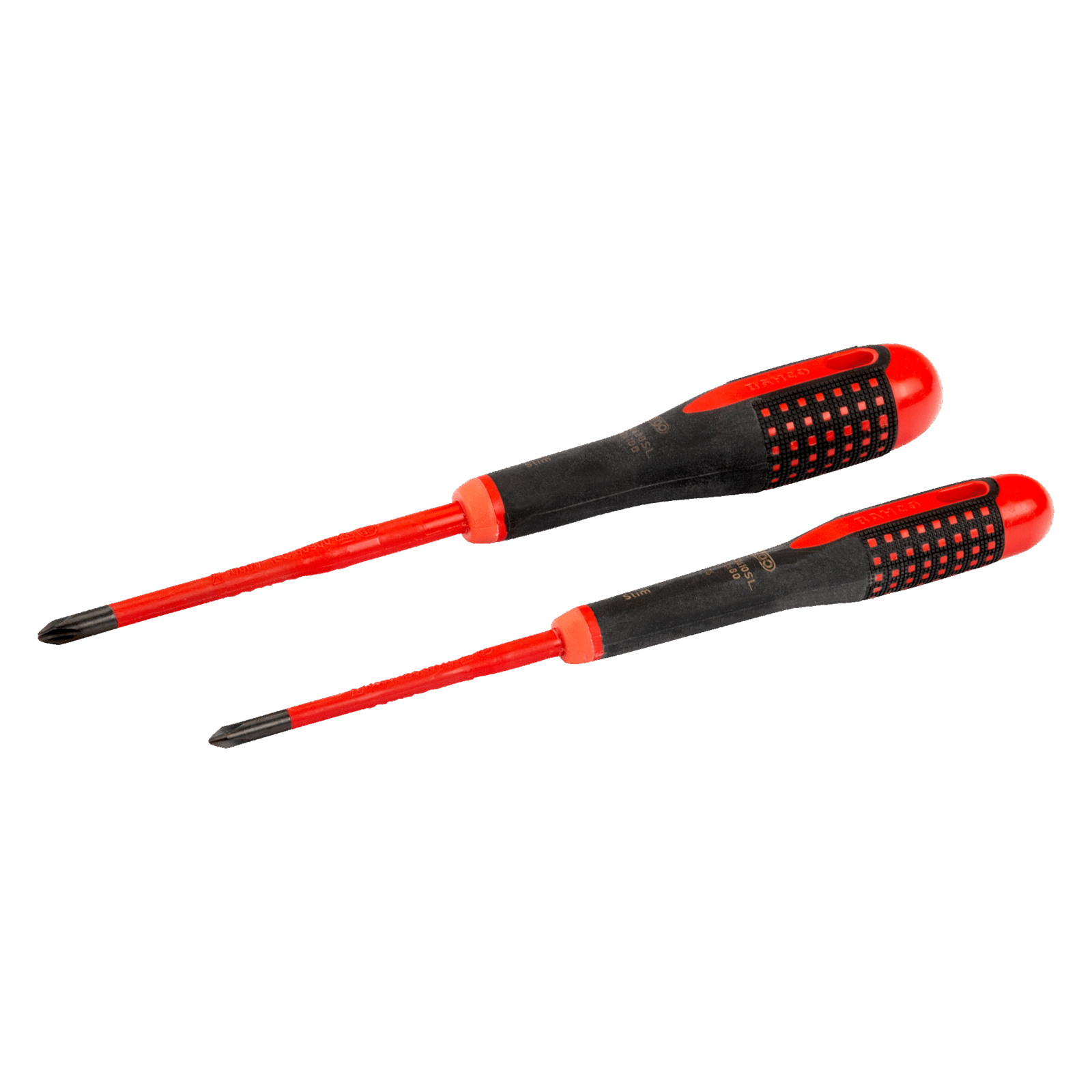 Jeu de tournevis Phillips ERGO Slim isolés VDE manche trimatière 2 pcs BAHCO - BE-9891SL