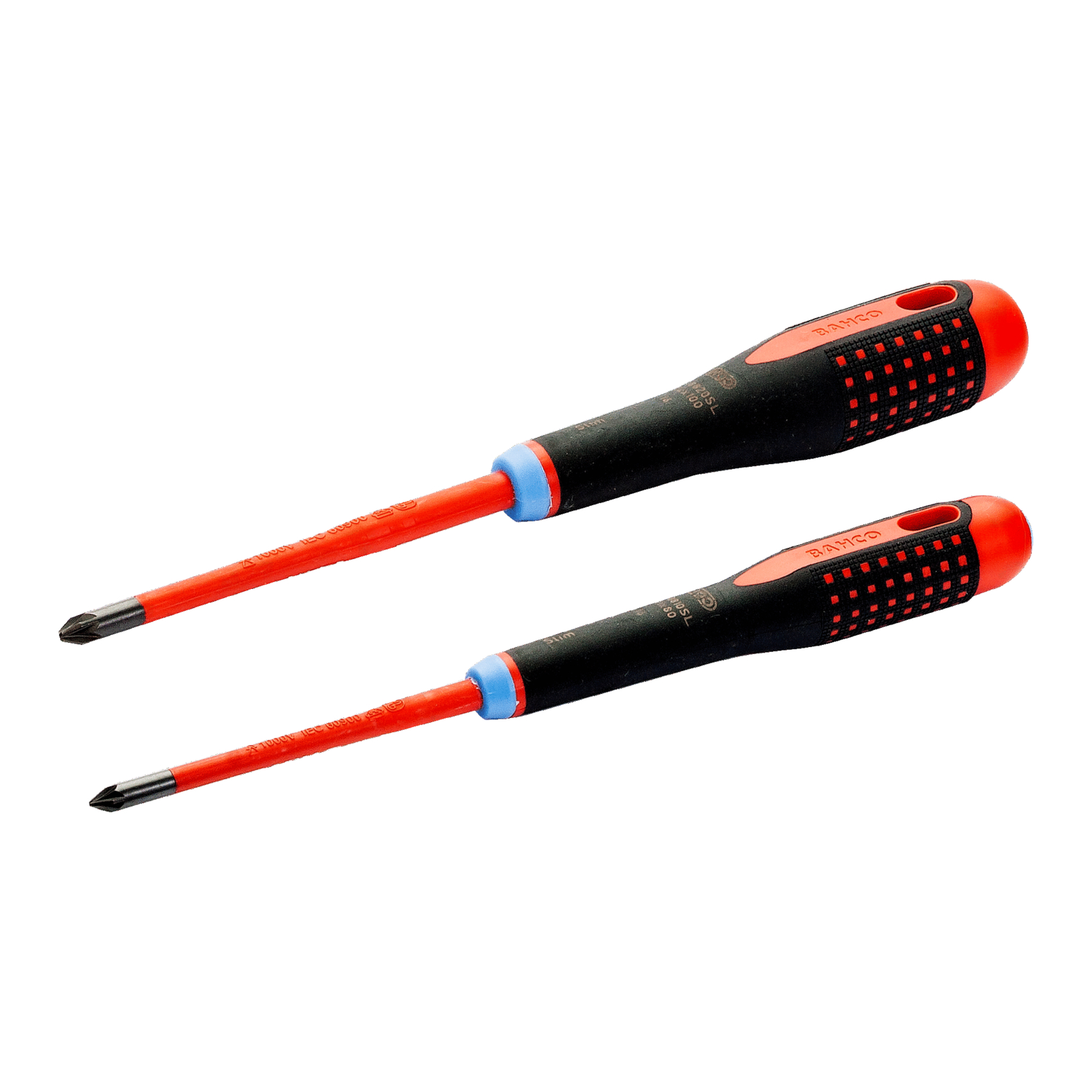 Jeu de tournevis Pozidriv isolés VDE 2 pcs manche trimatière ERGO Slim BAHCO - BE-9894SL