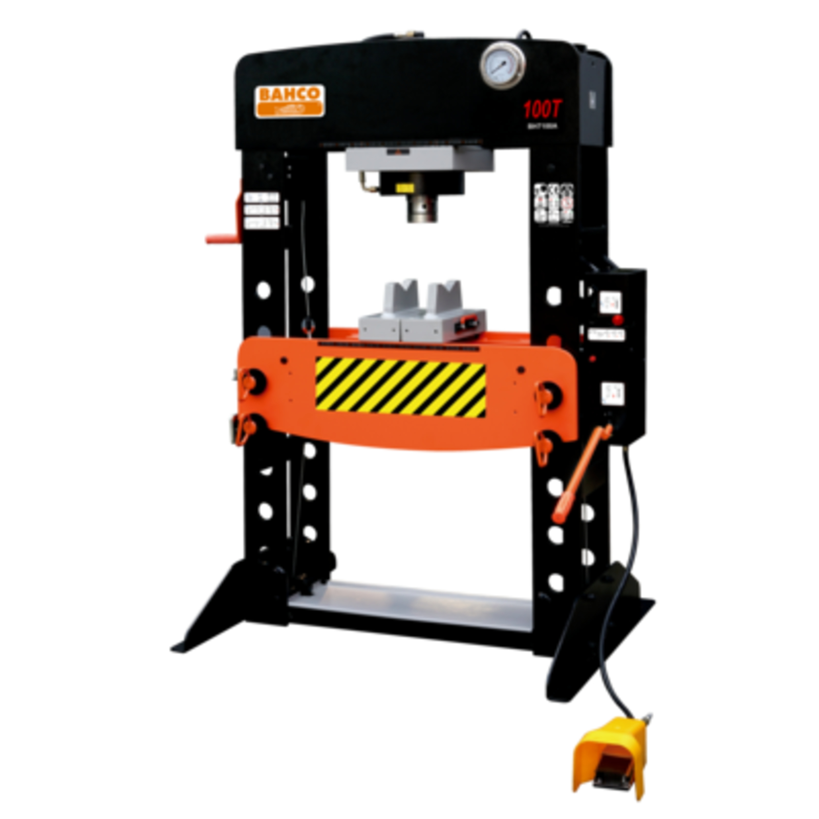 Presse hydraulique 100 tonnes double vitesse avec supports en V et goupilles BAHCO - BH7100A