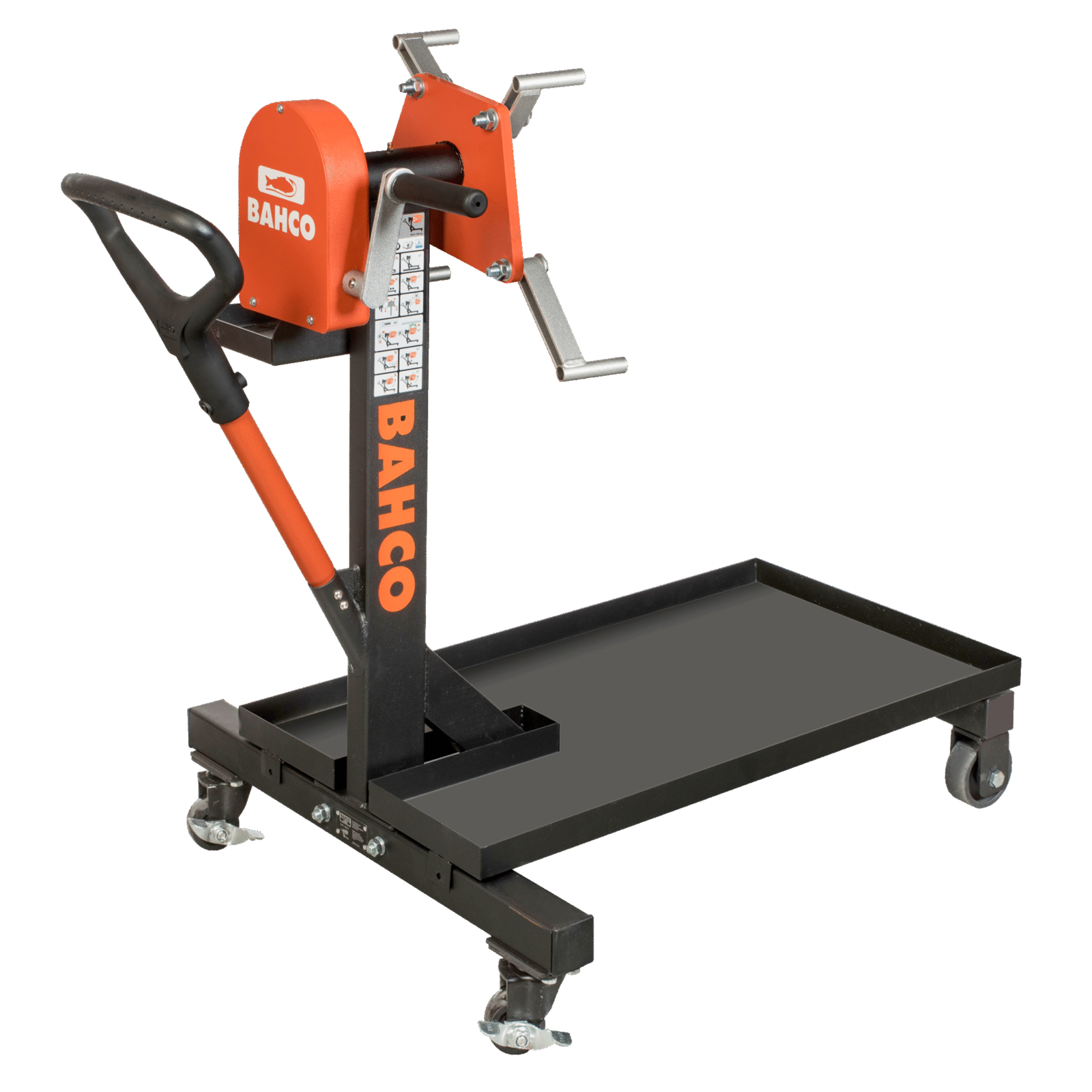 Support moteur à engrenage 500 kg avec poignée ergonomique et bac à huile BAHCO - BH8AC2-500