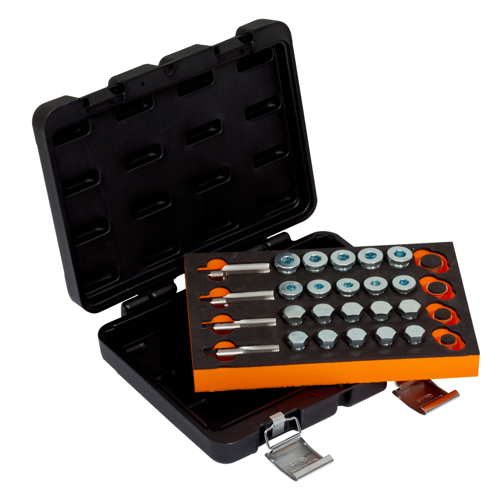 Coffret restauration filetages carter d'huile M13-M20 avec vis et rondelles cuivre BAHCO - BOD10P64