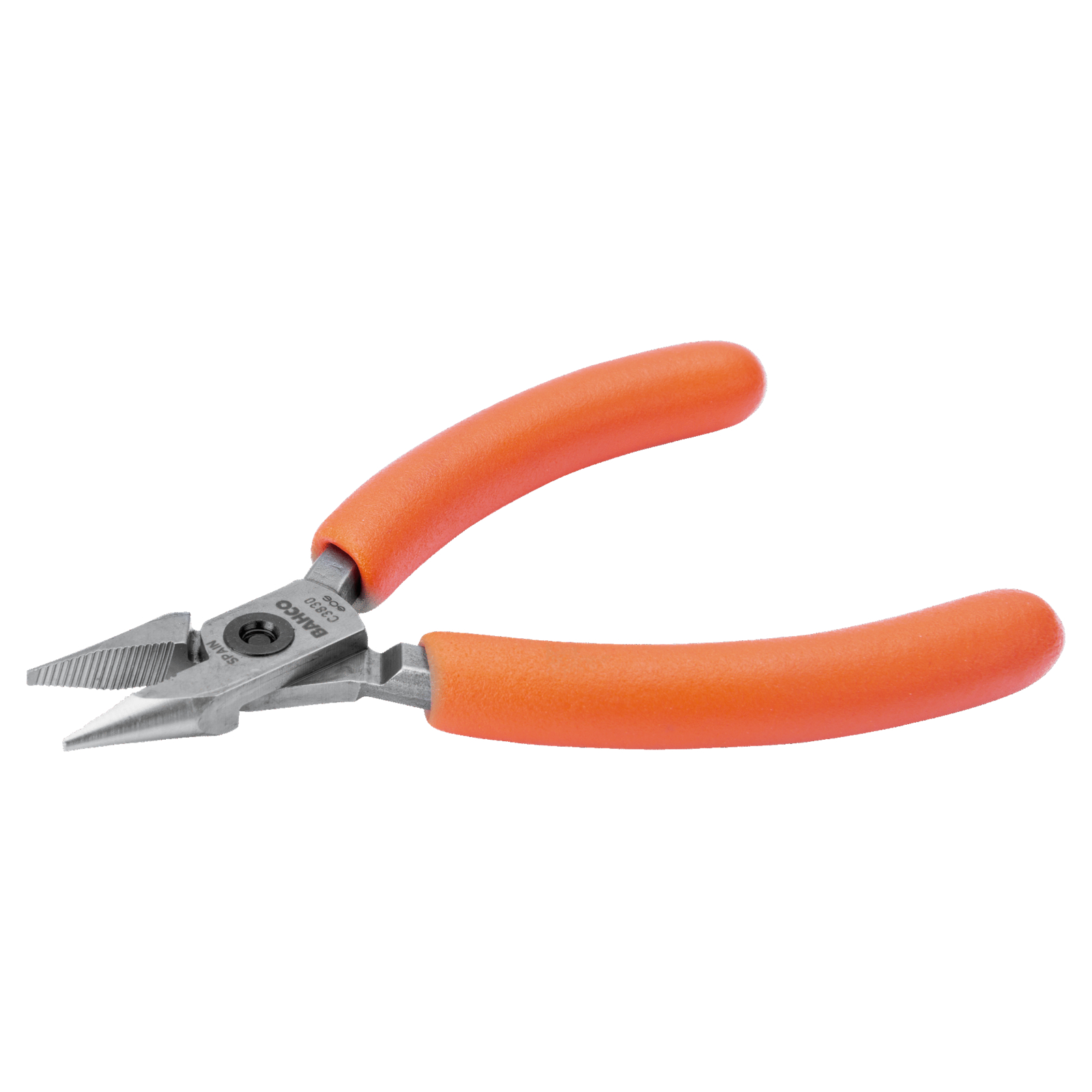 Pince compacte bec demi-rond 121 mm poignées PVC orange BAHCO - C3830