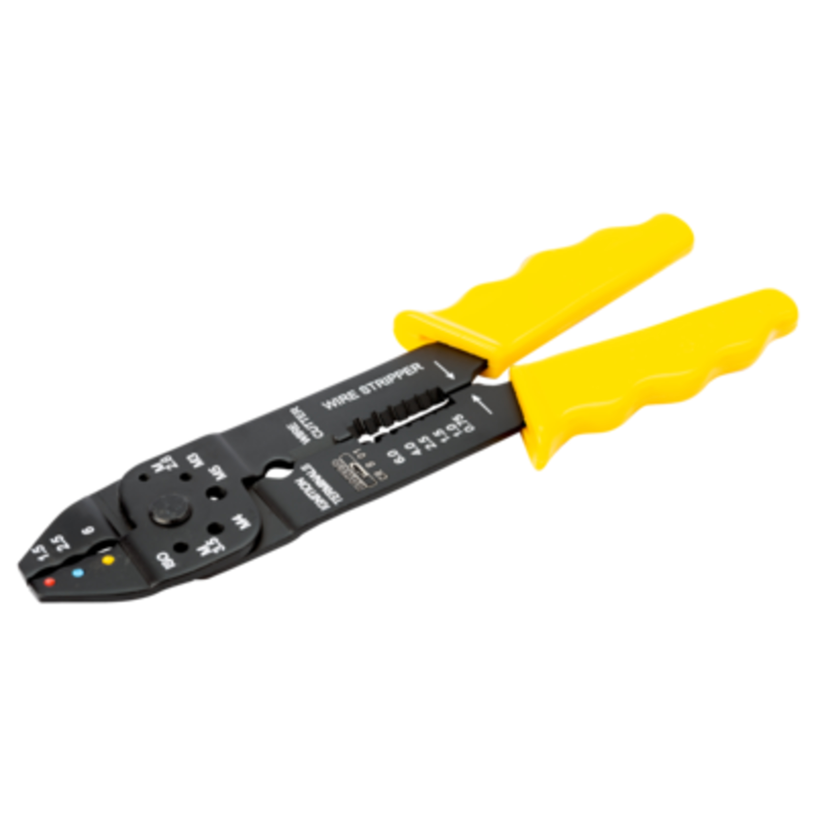 Pince sertissage coupe dénudage 0,75-6 mm² 20-10 AWG poignées jaunes BAHCO - CR B 01