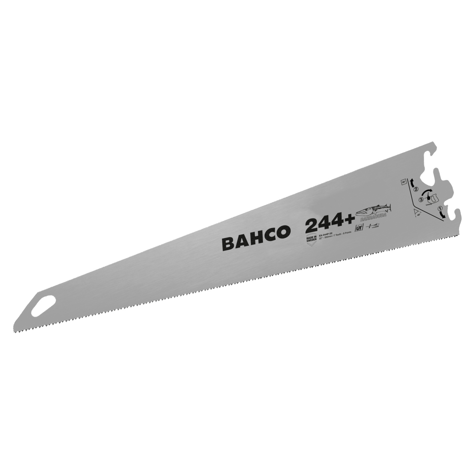 Lame de scie Barracuda 550 mm 7/8 dents pour matériaux épais avec poignées ERGO EX BAHCO - EX-244P-22