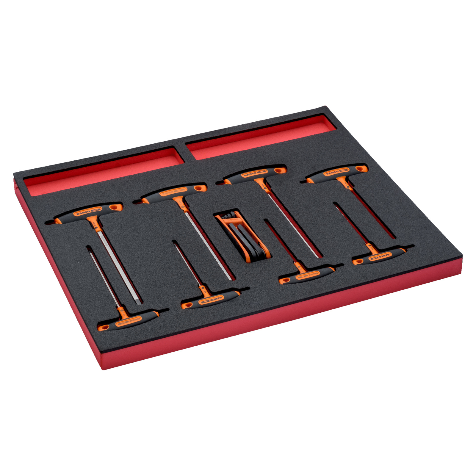 Jeu de tournevis manche en T 6 pans 2-10 mm + clés mâles 7 pcs module mousse Fit&Go BAHCO - FF1A1004