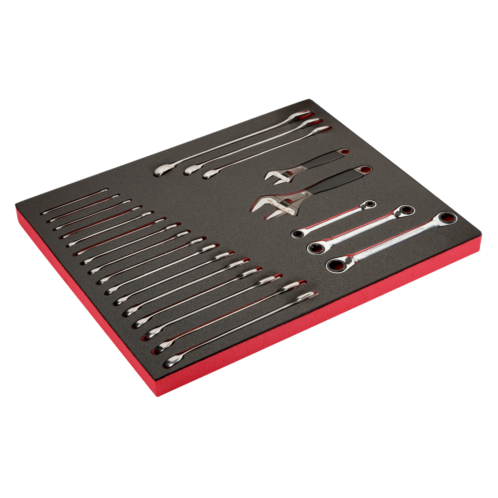 Jeu de clés mixtes et clés à molette 22 pièces module mousse Fit&Go pour maintenance BAHCO - FF1A112