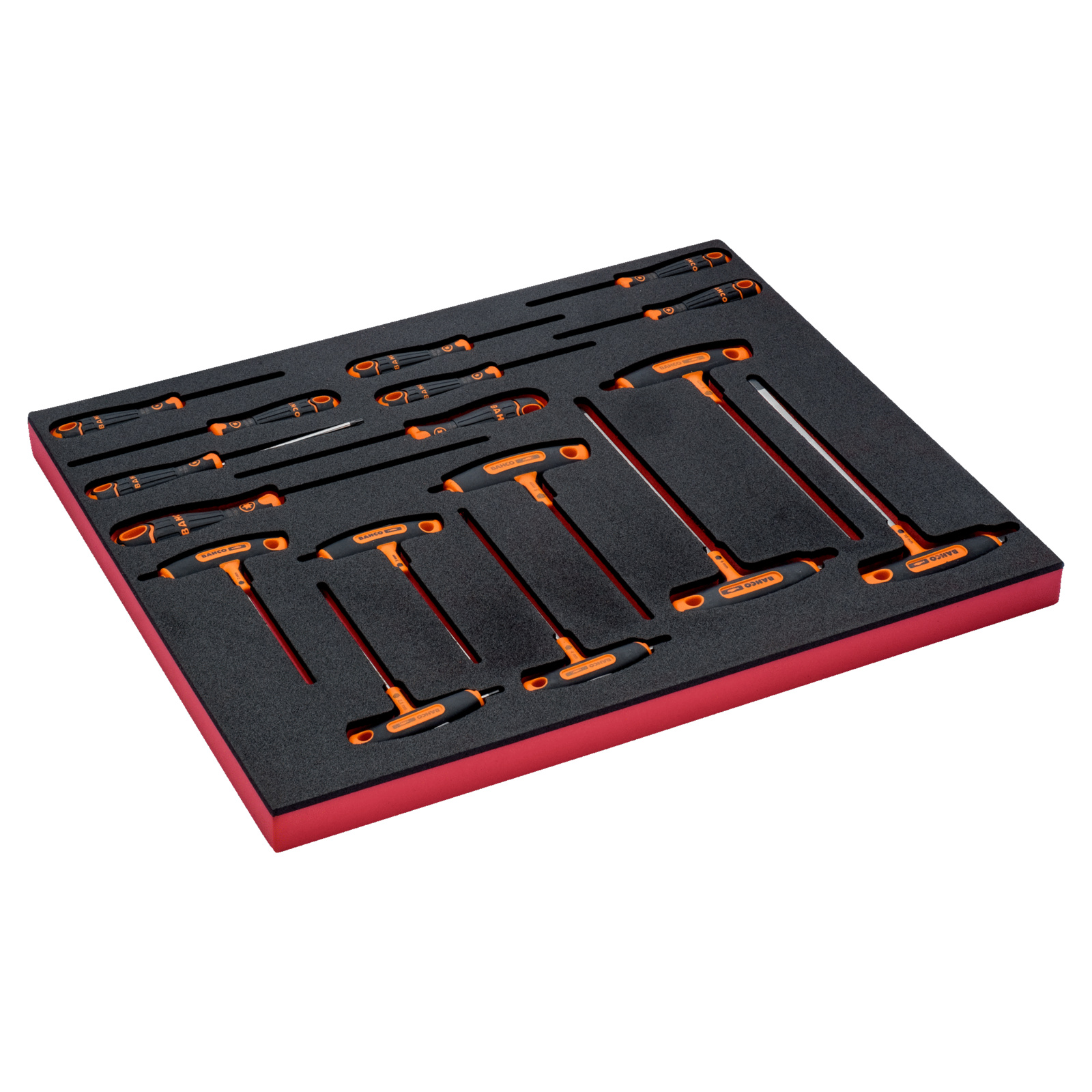 Jeu de tournevis 17 pièces avec module mousse Fit&Go 3/3 pour vis 6 pans et TORX BAHCO - FF1A133