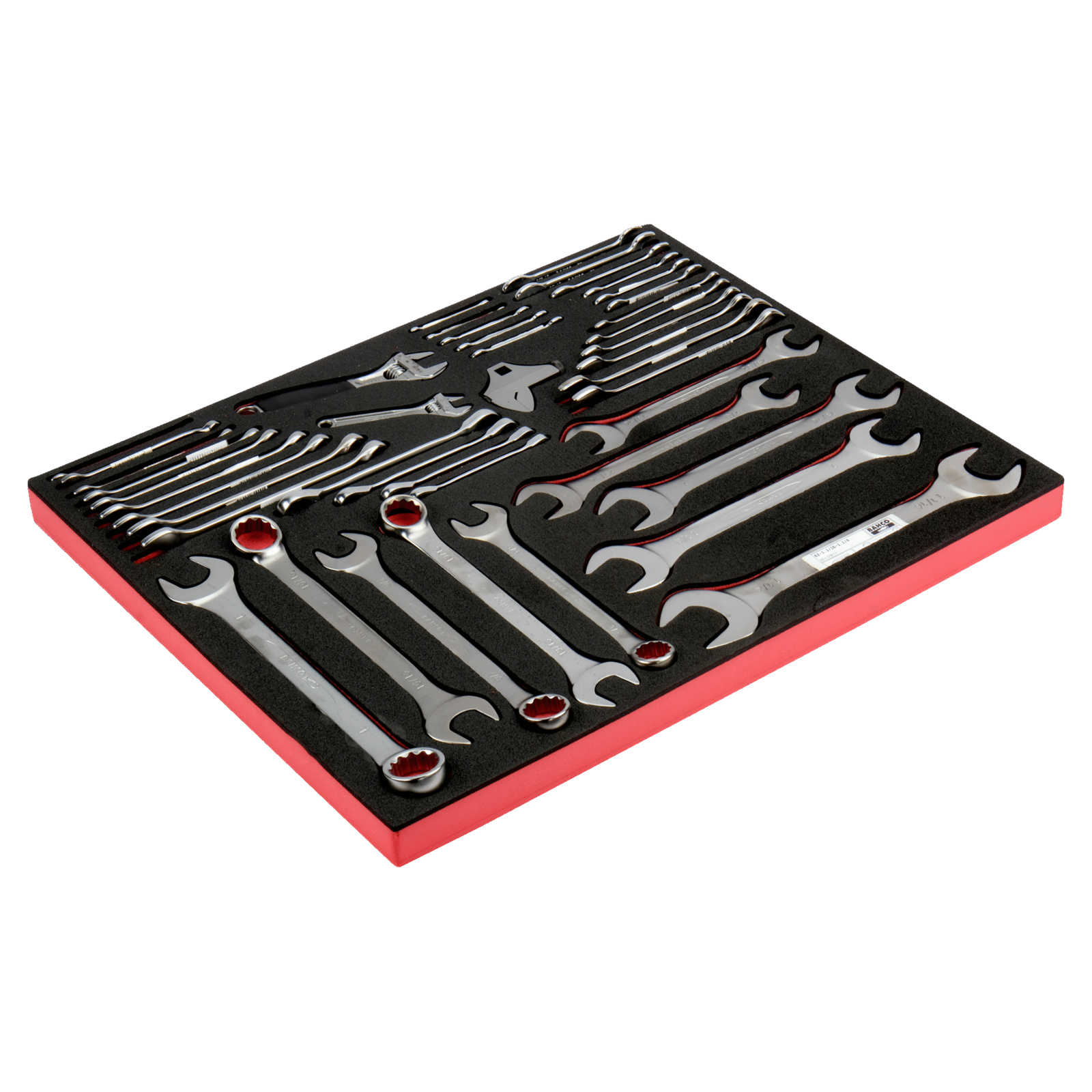 Jeu de clés mixtes pouces et clés à fourche doubles 43 pcs module mousse Fit&Go BAHCO - FF1A14