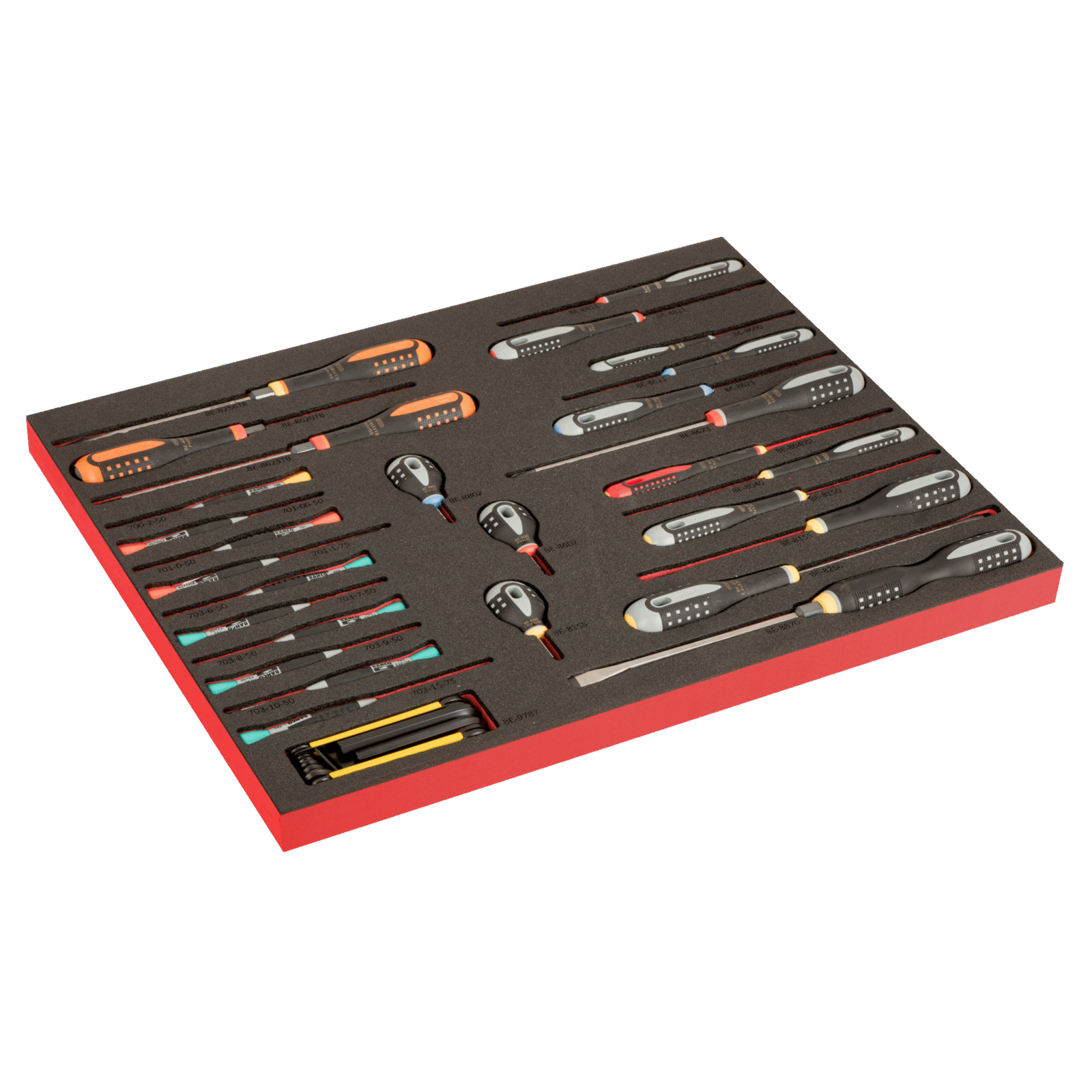 Module mousse Fit&Go 3/3 marquage laser 37 pièces tournevis ERGO précision & clés mâles BAHCO - FF1A201LM