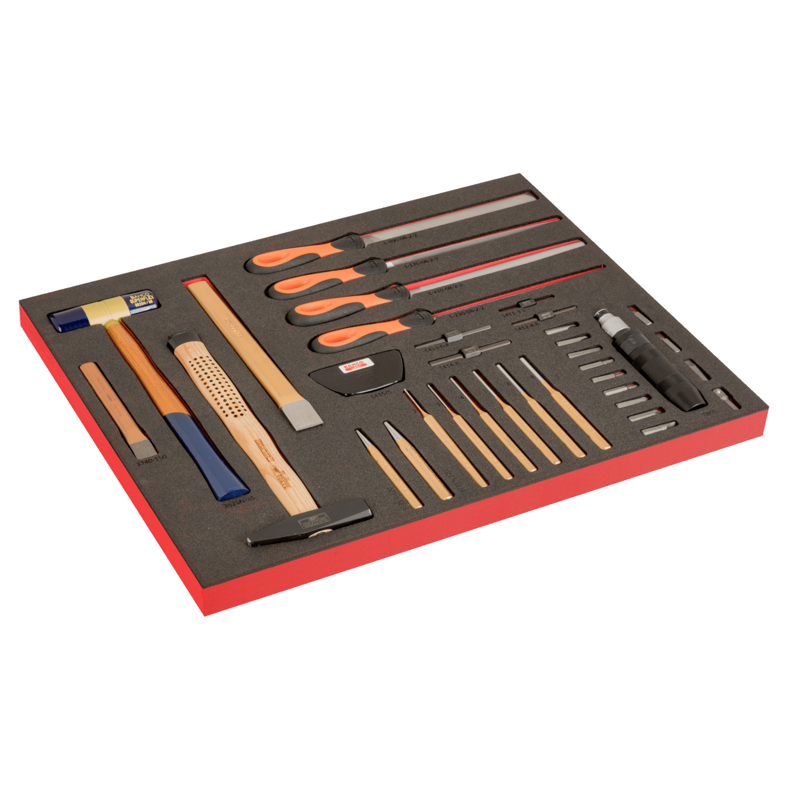 Module mousse Fit&Go 40 pièces marquage laser outils de frappe et limes BAHCO - FF1A204LM