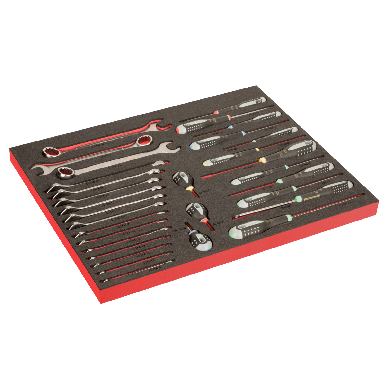 Module mousse Fit&Go 3/3 marquage laser tournevis ERGO et clés mixtes 31 pièces BAHCO - FF1A215LM