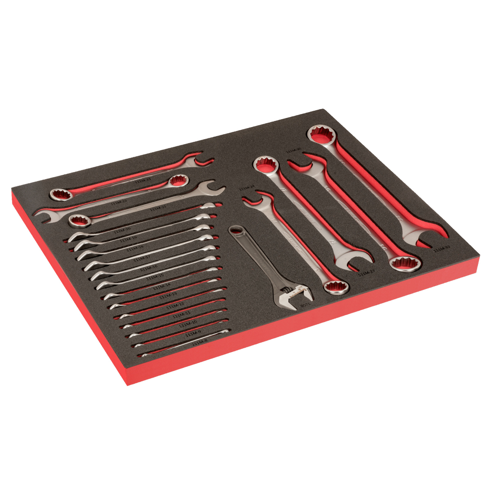 Module mousse Fit&Go 3/3 marquage laser clés mixtes 8-32 mm et clé à molette 8” BAHCO - FF1A220LM