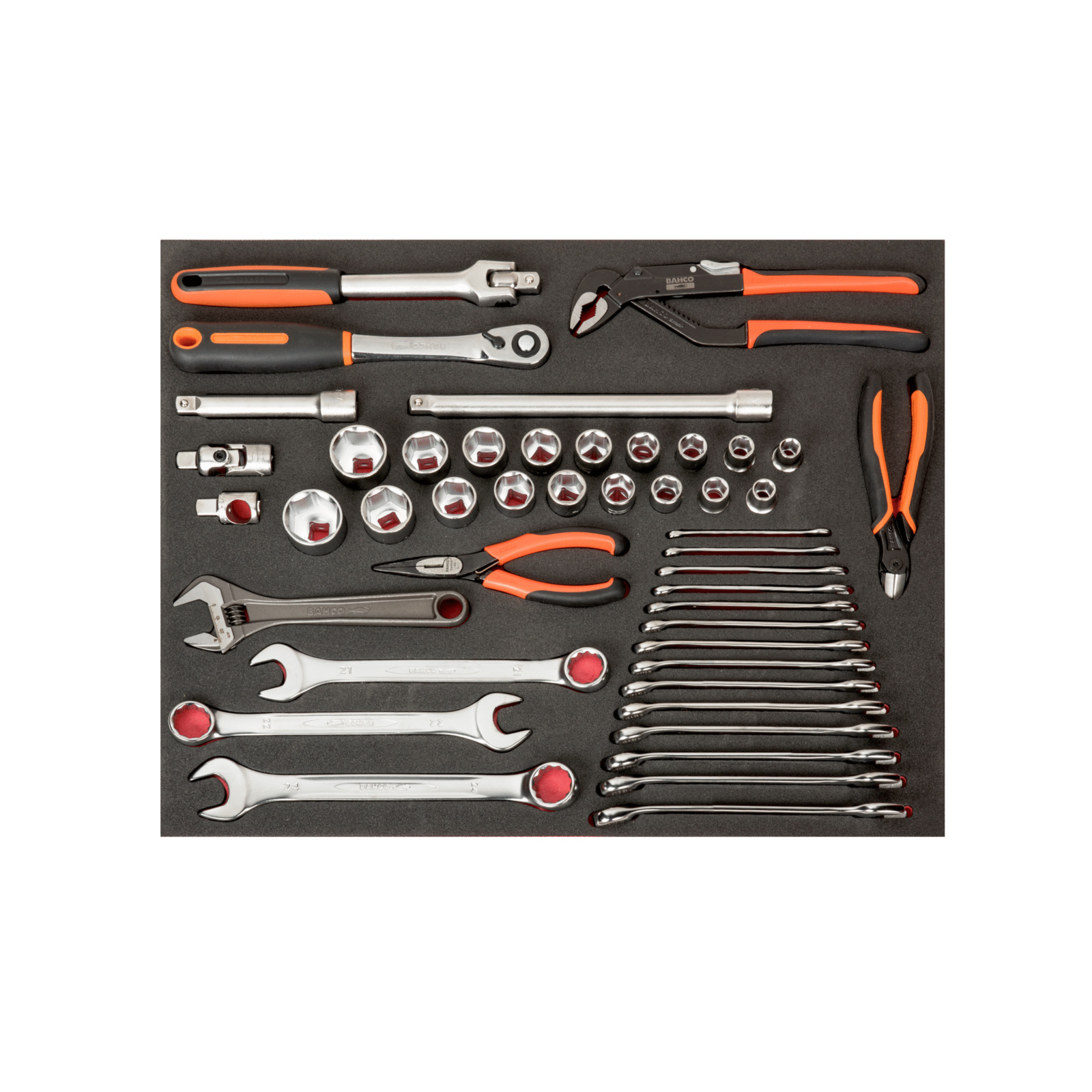 Jeu de douilles et clés 46 pièces module mousse 3/3 Fit&Go BAHCO - FF1A37