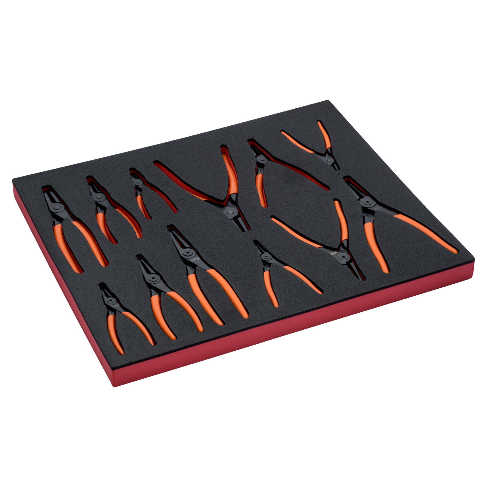 Jeu de pinces à circlips intérieurs et extérieurs 12 pcs avec module mousse 3/3 Fit&Go BAHCO - FF1A4003