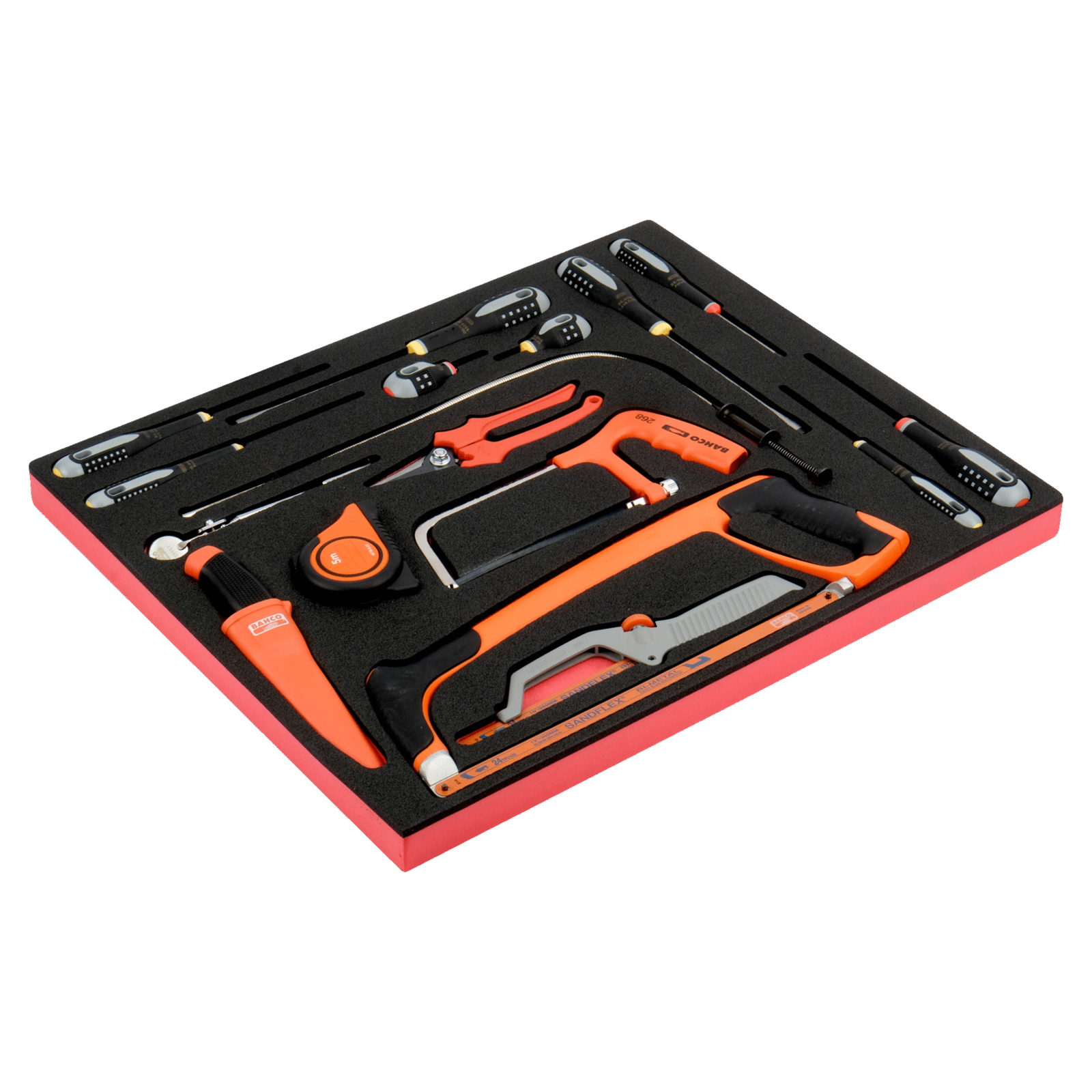 Jeu tournevis et scies à métaux 17 pièces module mousse 3/3 Fit&Go BAHCO - FF1A5015