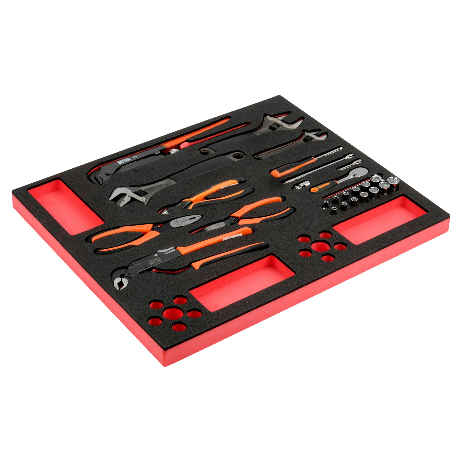 Jeu de pinces clés et douilles 26 pièces module mousse 3/3 Fit&Go BAHCO - FF1A5022