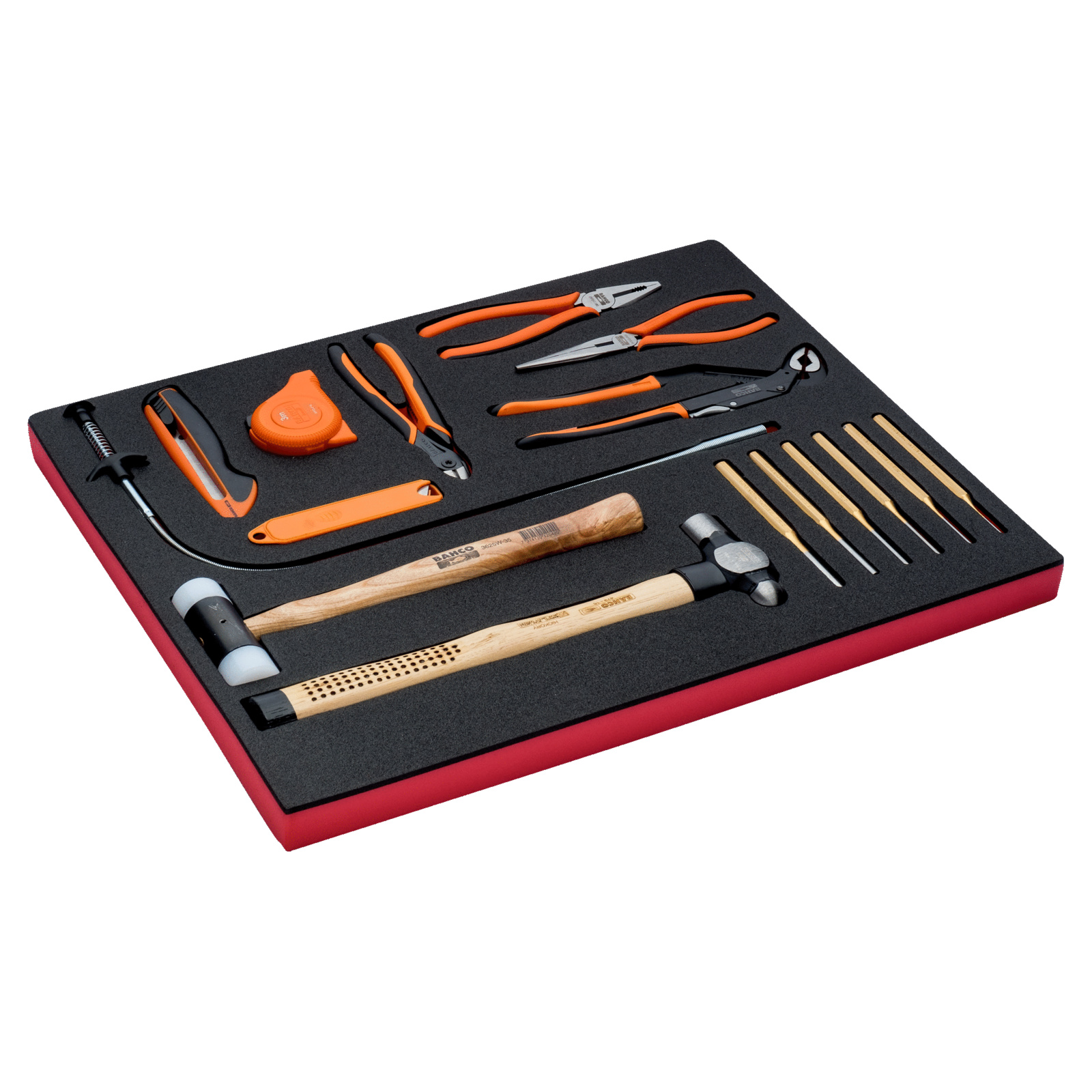Module mousse Fit&Go 3/3 25 pièces outils frappe coupe pinces & mètre ruban BAHCO - FF1A82