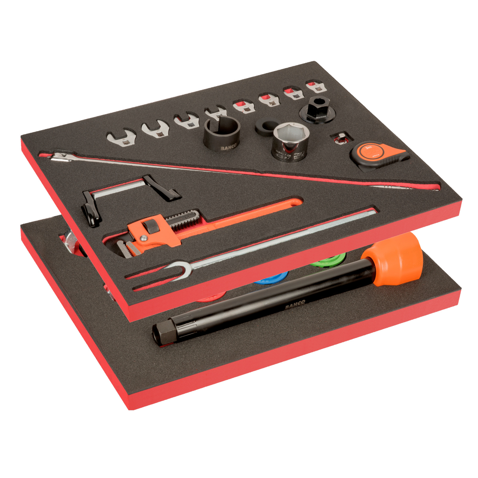 Modules mousse 23 pièces pour réparation automobile avec système Push et FOD BAHCO - FF1ASET-AUTO-M4