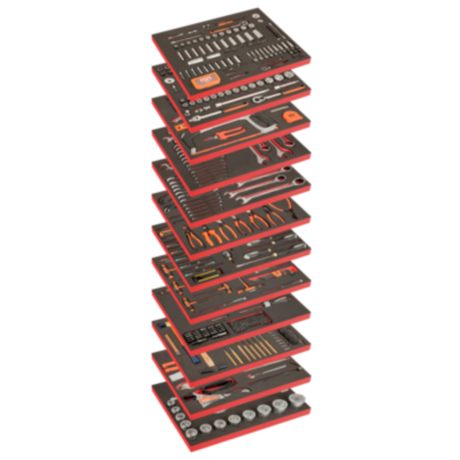Composition 12 modules mousse 560 outils usage général compatible servantes XLARGE BAHCO - FF1ASET-XLARGE