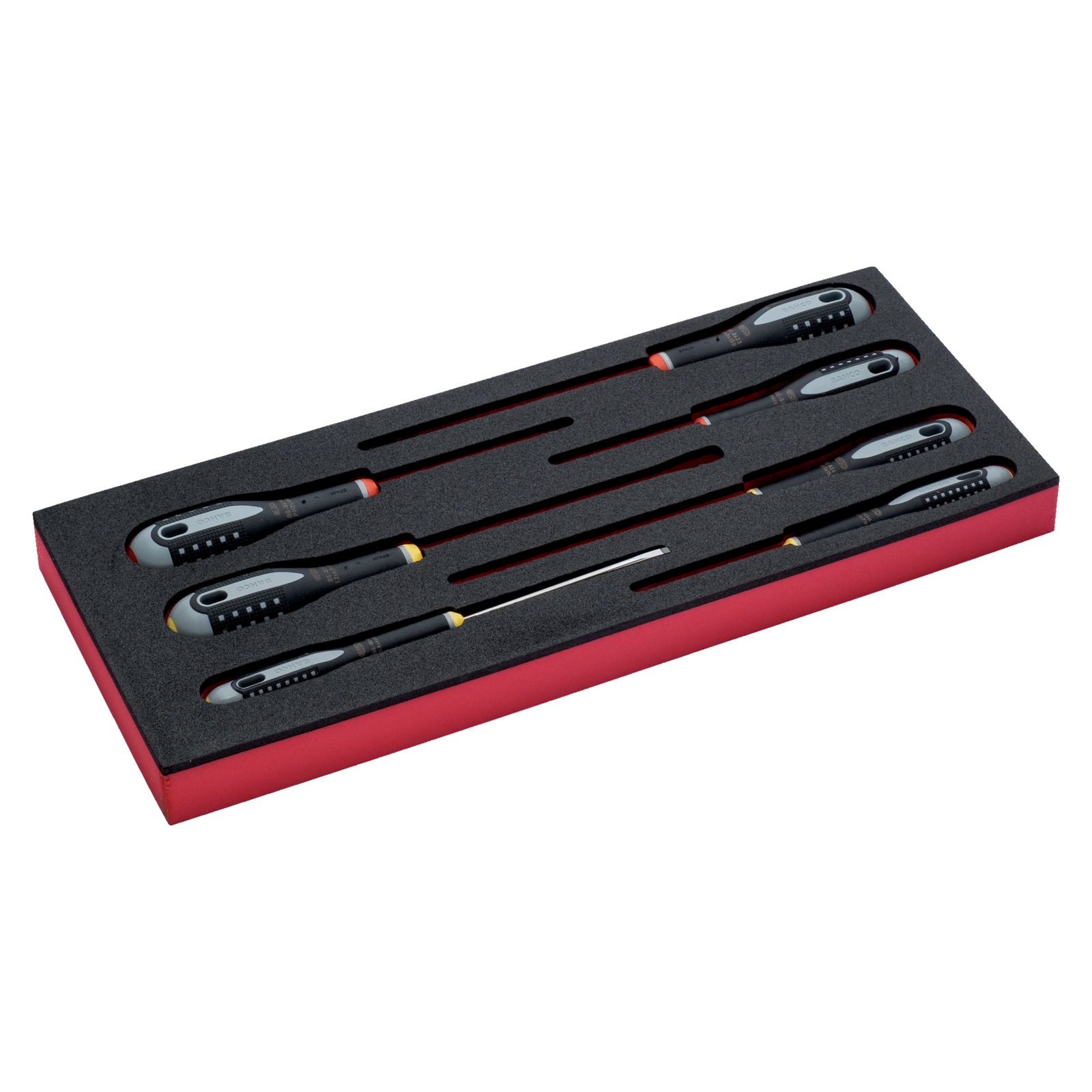 Jeu de tournevis ERGO 7 pièces fente et Phillips avec module mousse 1/3 Fit&Go BAHCO - FF1E1001