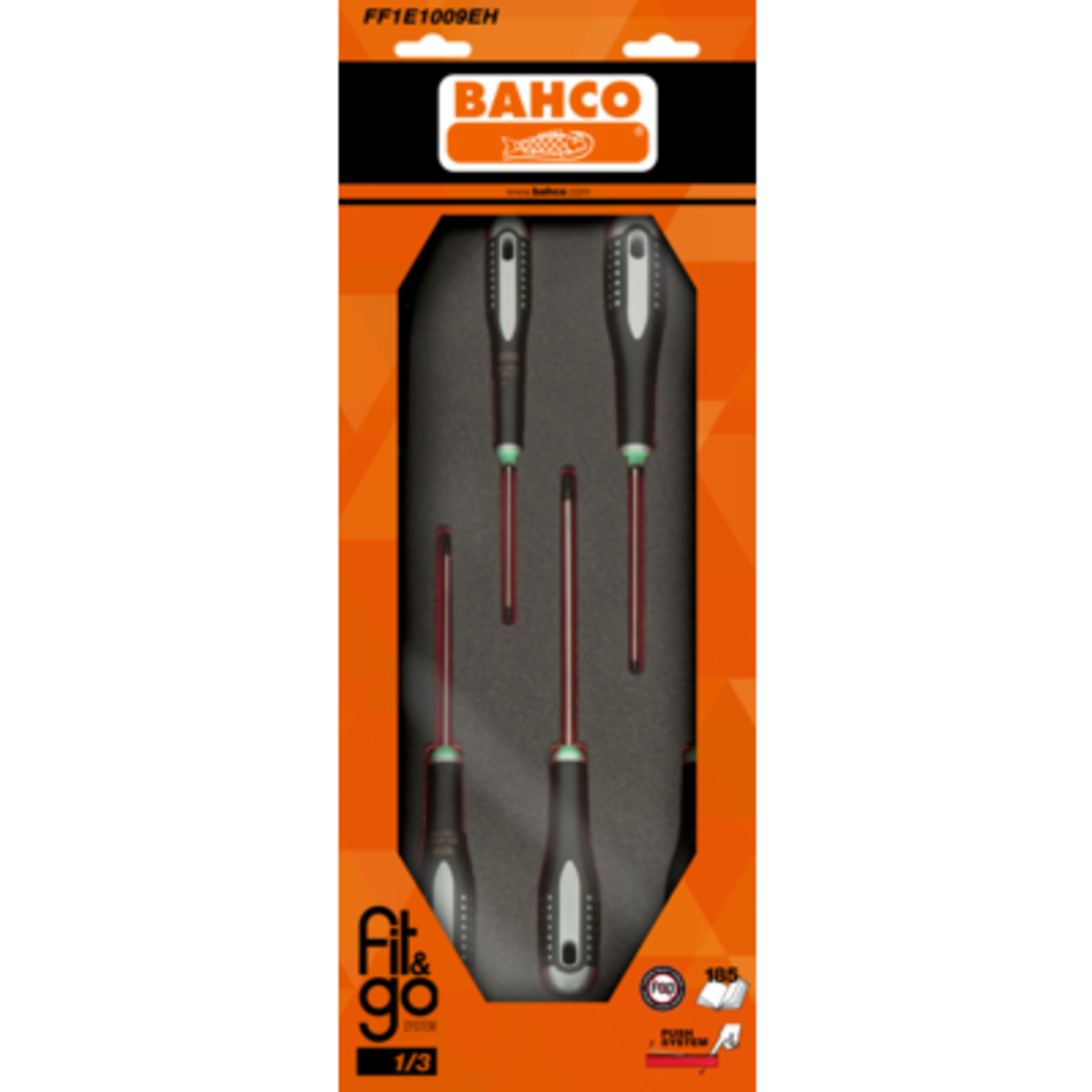 Module mousse Fit&Go 1/3 tournevis TORX T8-T30 6 pièces BAHCO - FF1E1009EH