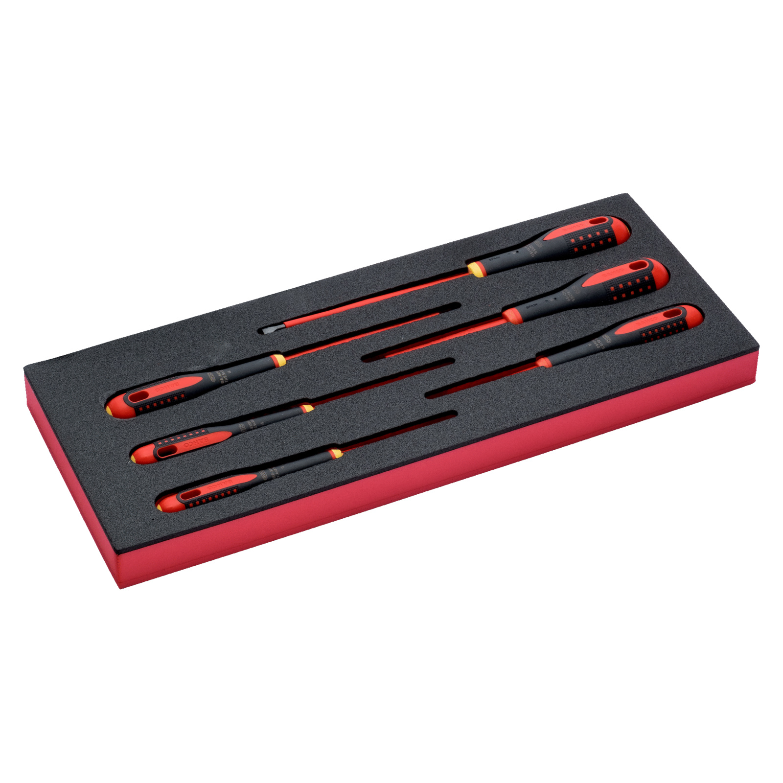 Jeu de tournevis isolés ERGO 6 pièces fente/Phillips avec module mousse Fit&Go BAHCO - FF1E1010