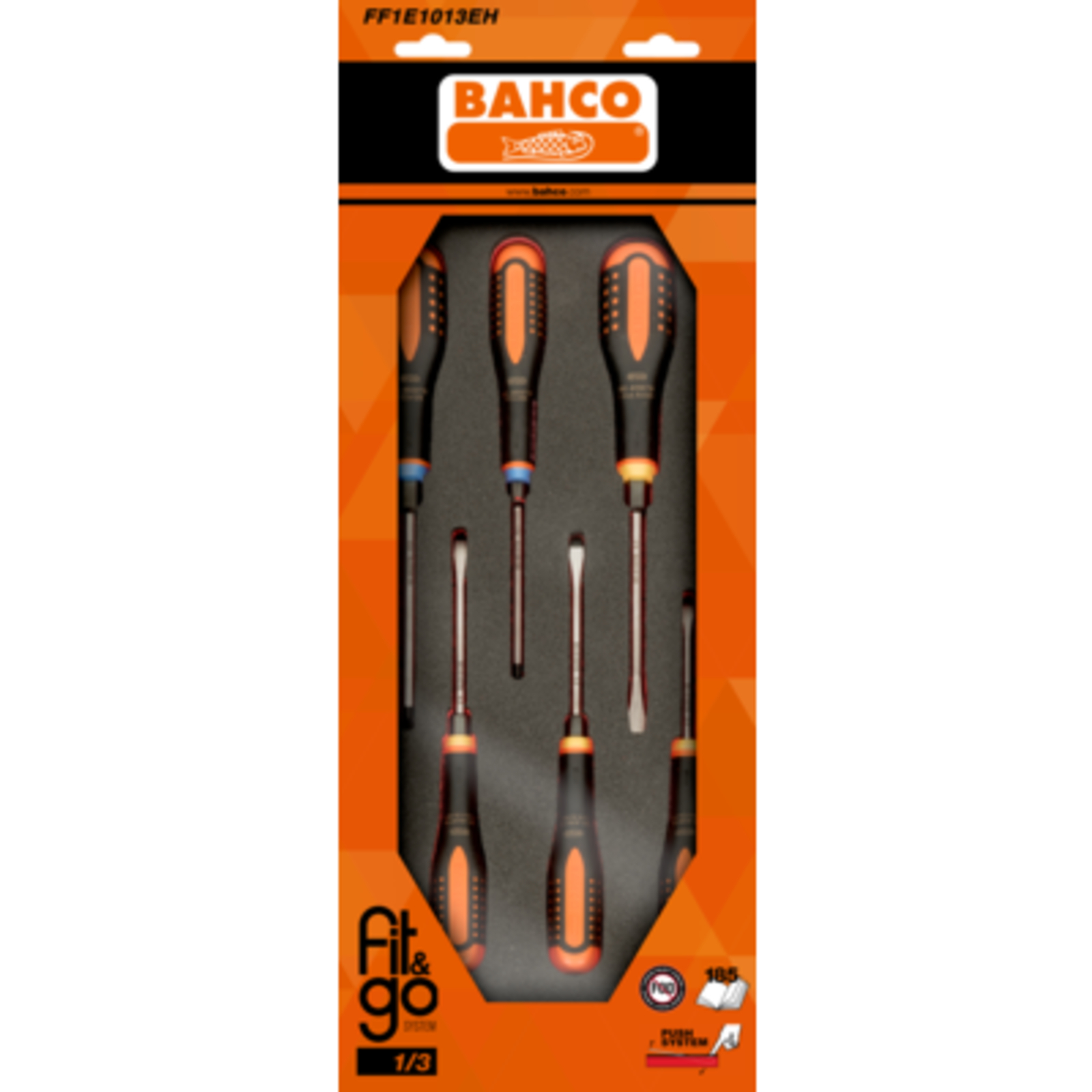 Module mousse Fit&Go 1/3 6 tournevis ERGO lame traversante emballage individuel BAHCO - FF1E1013EH