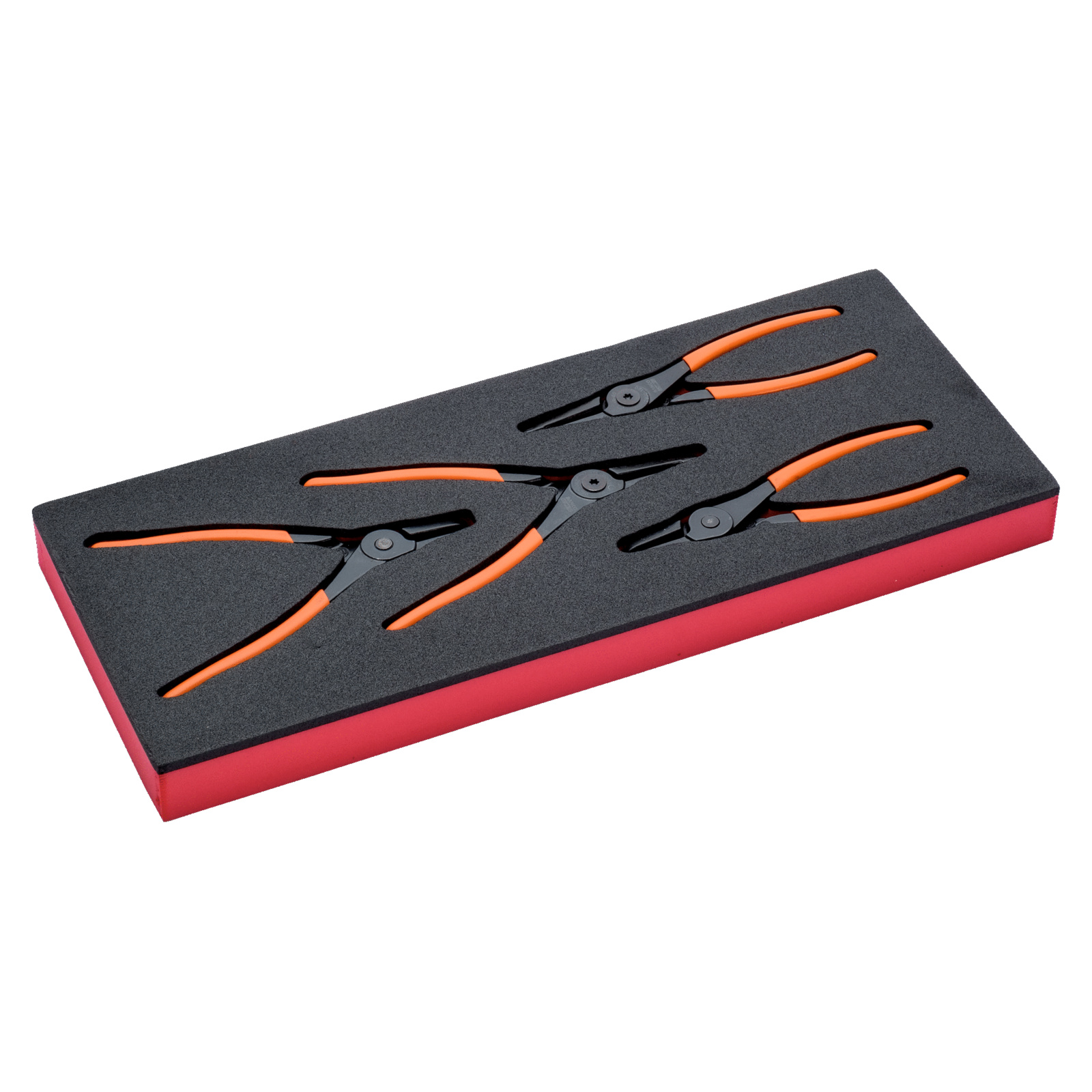 Jeu de pinces à circlips intérieurs et extérieurs 180 mm 4 pcs avec module mousse Fit&Go BAHCO - FF1E4002