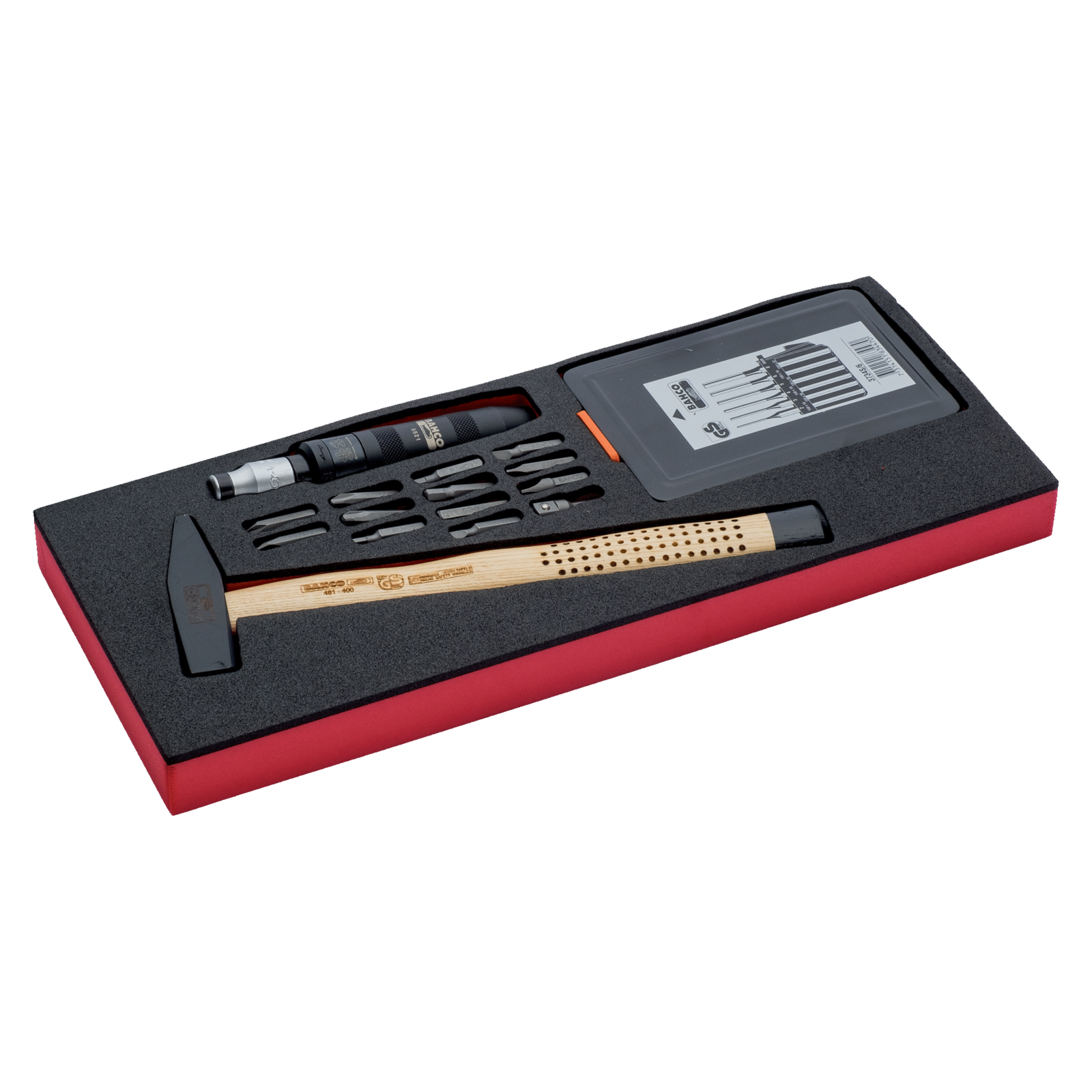 Jeu marteaux chasse-goupilles 6 pcs tournevis à frapper 15 pcs module mousse 1/3 Fit&Go BAHCO - FF1E5004