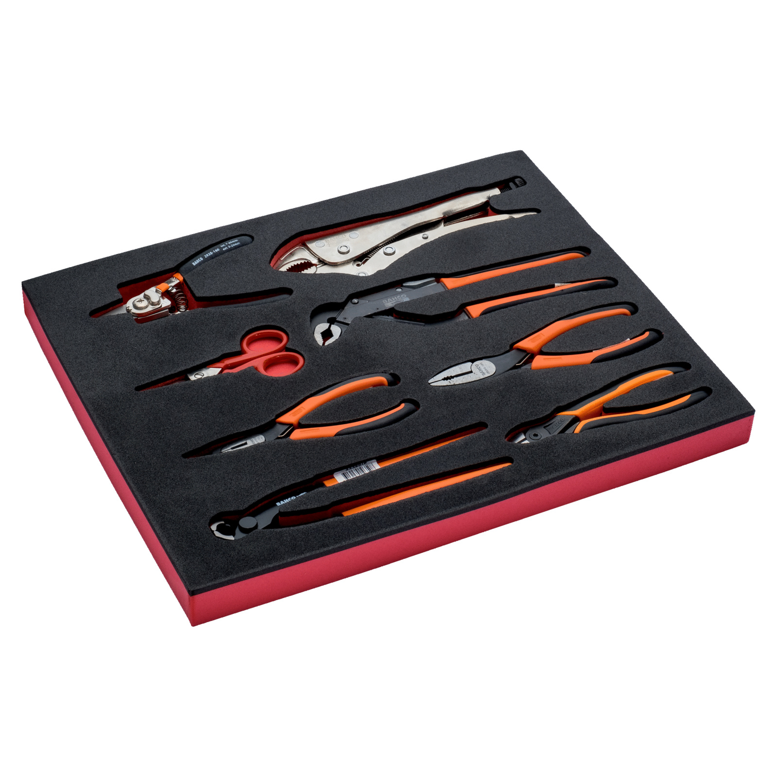 Jeu de pinces et ciseaux 8 pièces module mousse Fit&Go 2/3 maintenance générale BAHCO - FF1F4002